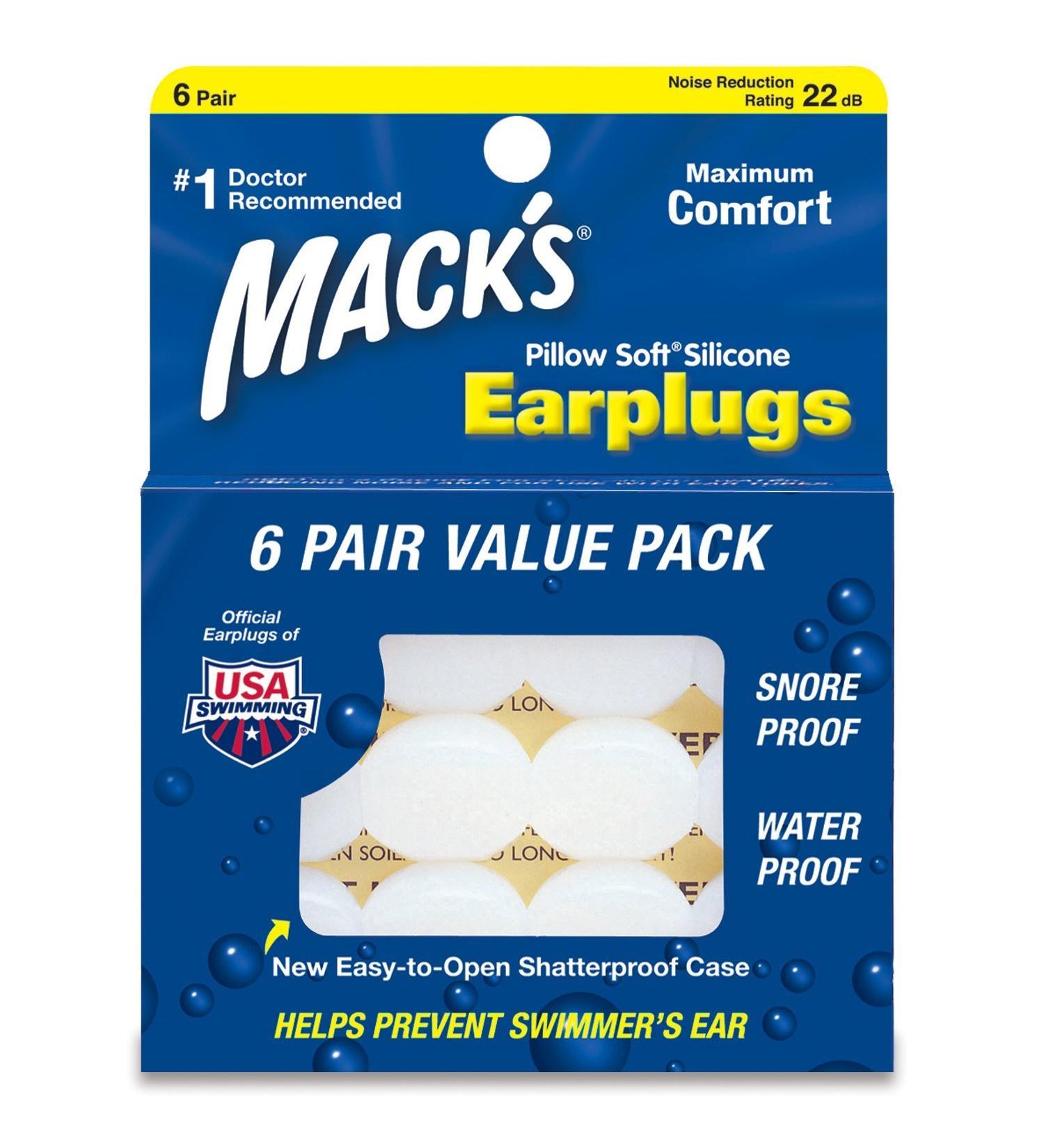 Mack's Cushion Soft Silicone Putty Ear Plugs - 6 Pair Value Pack (White) for Ultimate Comfort and Noise Reduction - Buy Online on GoSupps.com