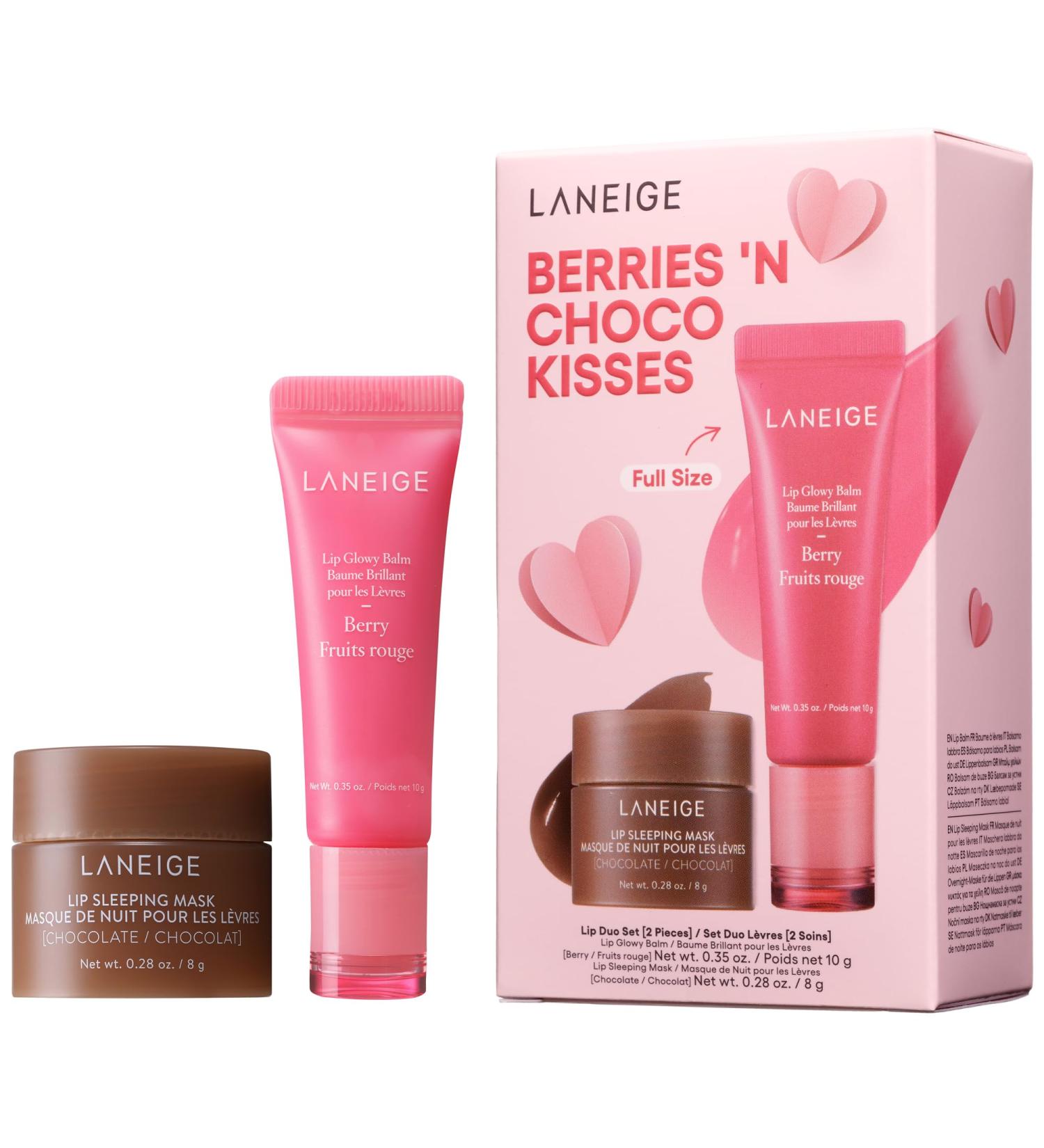 LANEIGE Lip Glowy Balm: Hydrate Glossy Lightweight Moisturize & Tint with Shea Butter Berries 'N Choco Kisses Set - Buy Online on GoSupps.com