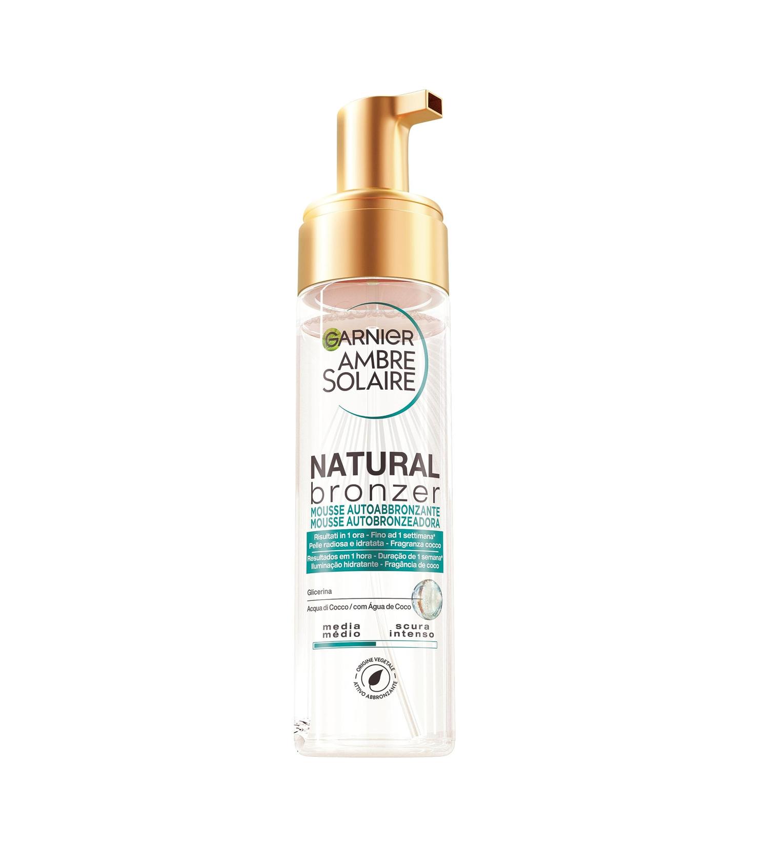 Garnier Ambre Solaire Self-Tanning Mousse - Natural Bronzer for Face & Body Vegan Formula with Coconut Water Lasts Up to a Week - Buy Online on GoSupps.com