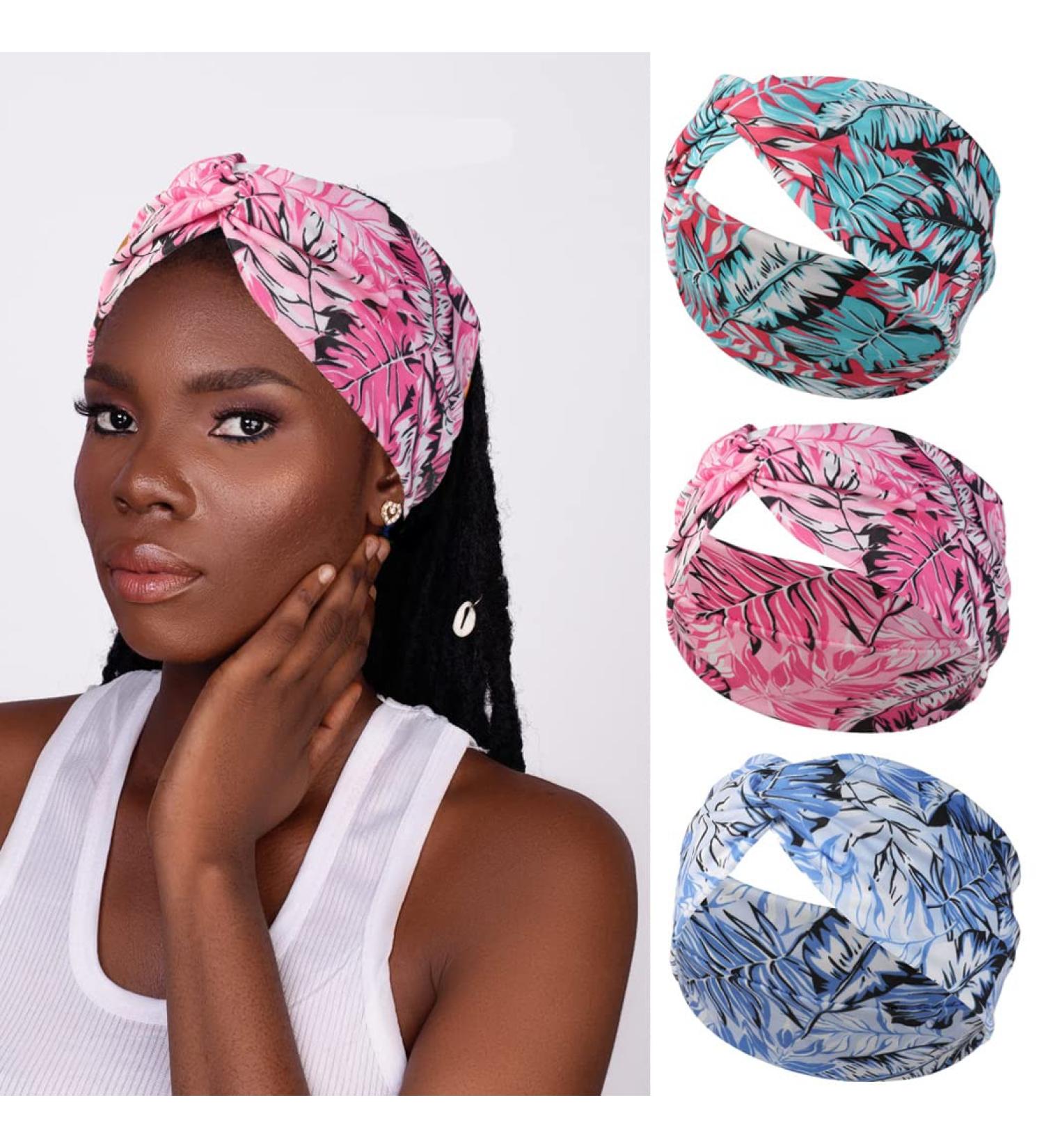 Boho Pink Flower Headband - Elastic Criss Cross Vintage Hair Accessory for Women & Girls - Buy Online on GoSupps.com