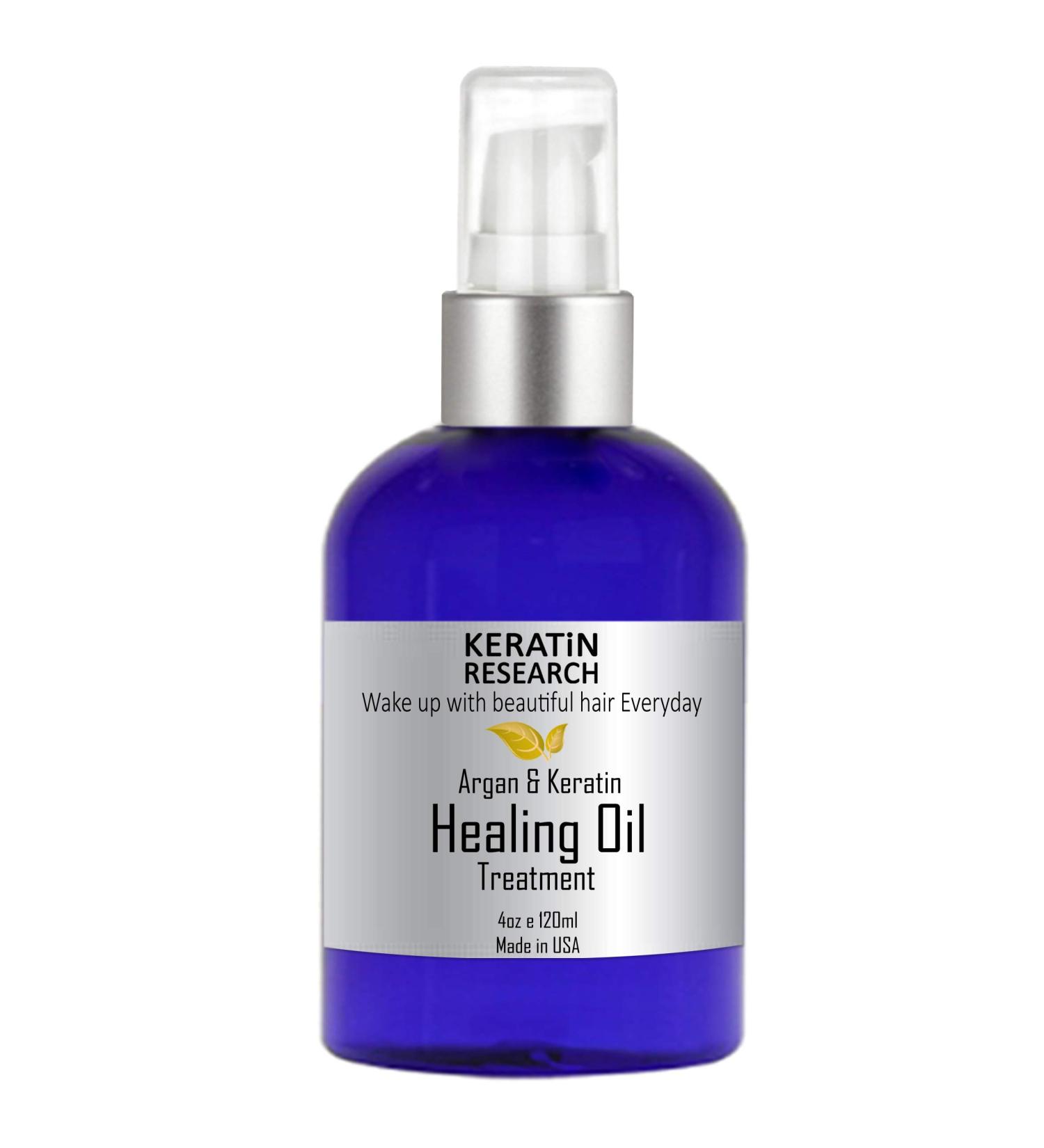 Keratin & Argan Oil Hair Serum - Repair Nourish & Shine - 4oz Healing Treatment for Damaged Hair - Buy Online on GoSupps.com