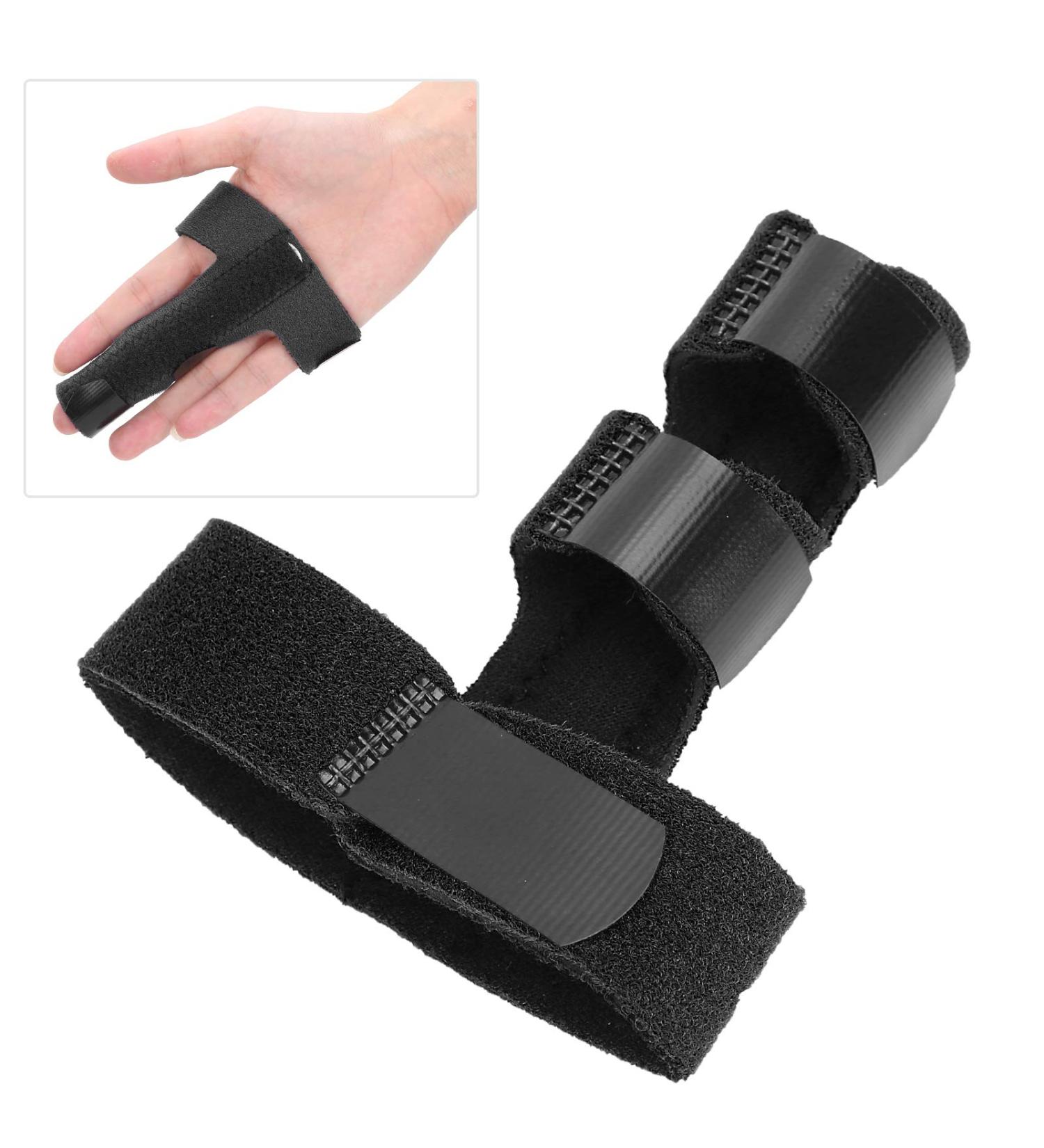 Buy Finger Joint Brace Stabilizer - Sprain & Fracture Recovery Splint for Adults & Children - Black Finger Knuckle Protector - Buy Online on GoSupps.com