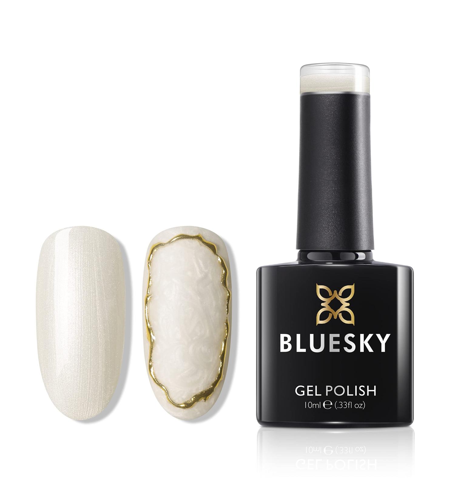 Bluesky Gel Nail Polish Effortless Grace Pearlescent White Long Lasting Chip Resistant 10 ml (Requires Drying Under UV LED Lamp) - Buy Online on GoSupps.com