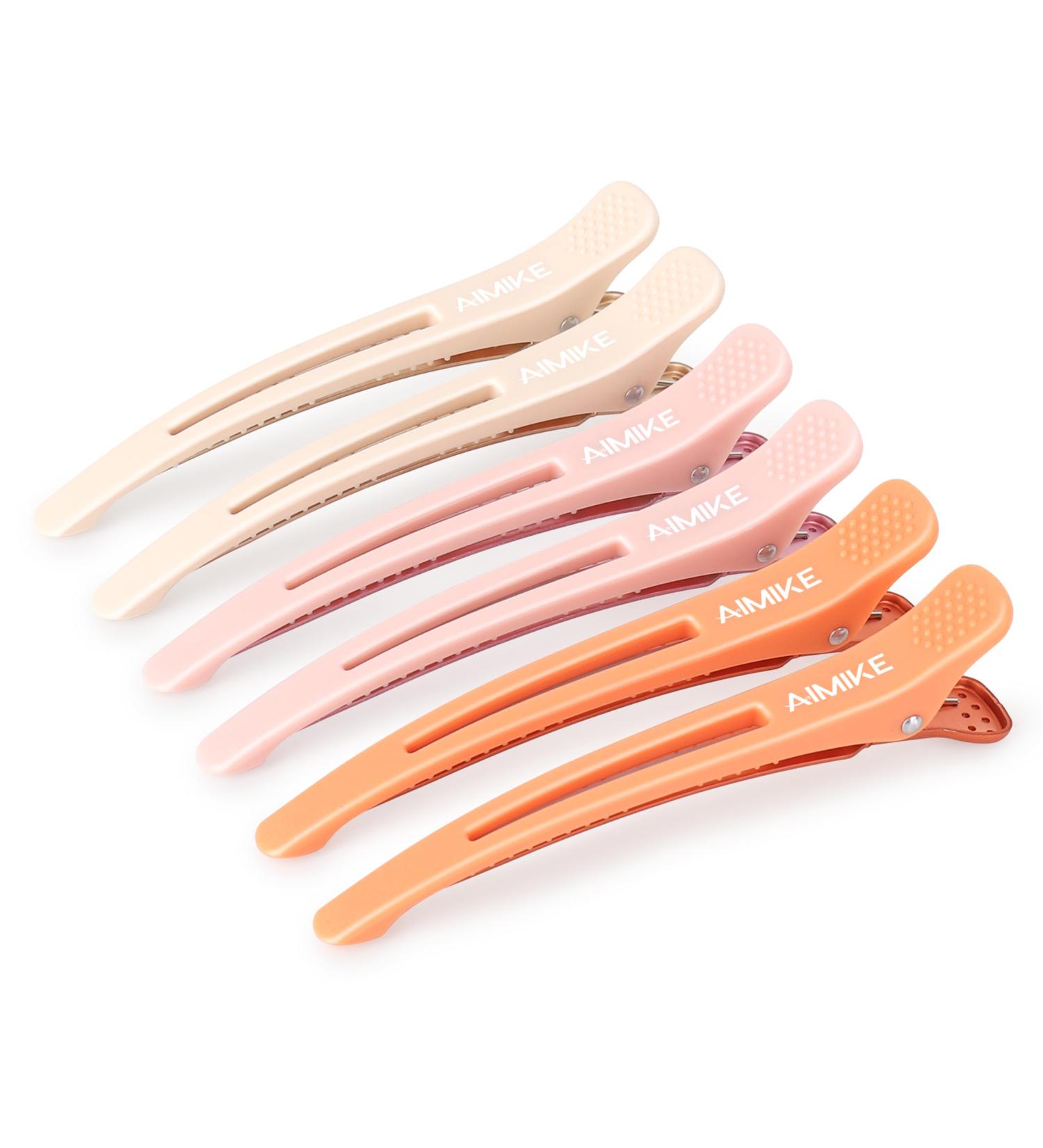 Aimike 6 Hair Clips for Styling & Cutting | Non-Trace Silicone Tape Compartment Clamps | Ideal for Thick & Thin Hair | Macaron Colors - Perfect Hairdressing Tools for Women - Buy Online on GoSupps.com