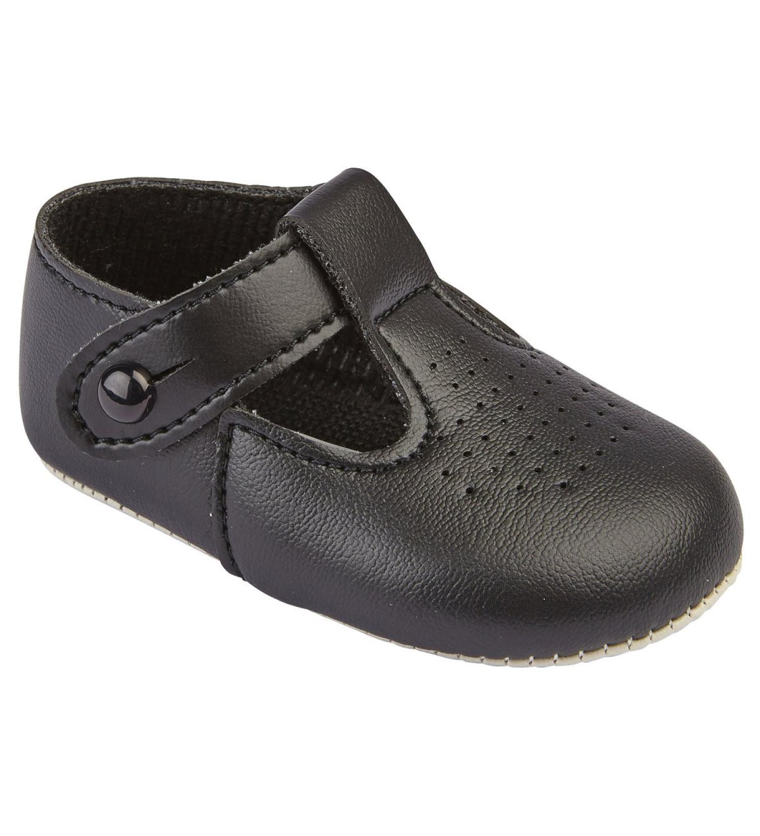 Baypods Baby Boys Traditional T bar pram Shoes Early Days 3-6 Months Black