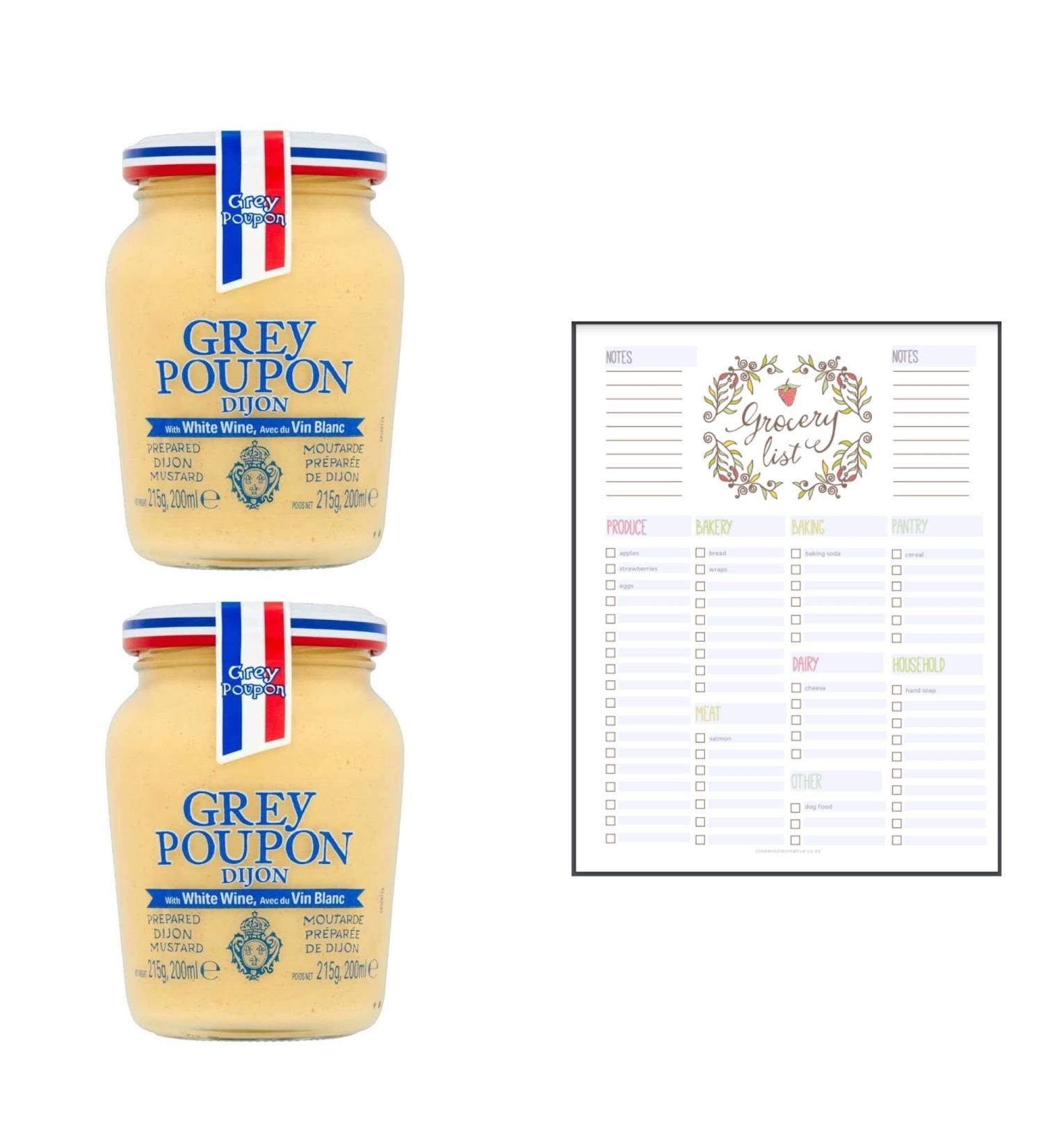 Mustard Bundle which Contains Grey Poupon Dijon Mustard 215g - Pack of 2 with Grocery List Card - Buy Online on GoSupps.com