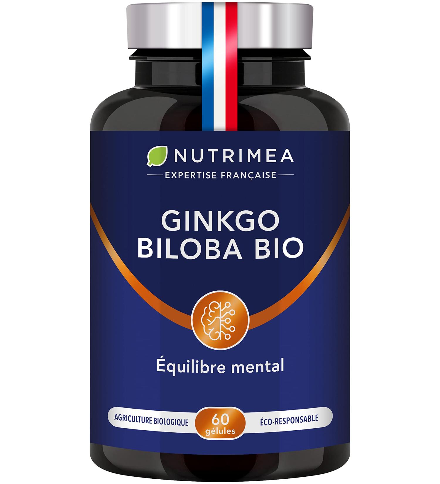 Ginkgo Biloba - Memory & Concentration Complex - Boosts Brain Performance - Organic Sage - 60 Vegan Capsules - Nutrimea - Made in France - Buy Online on GoSupps.com