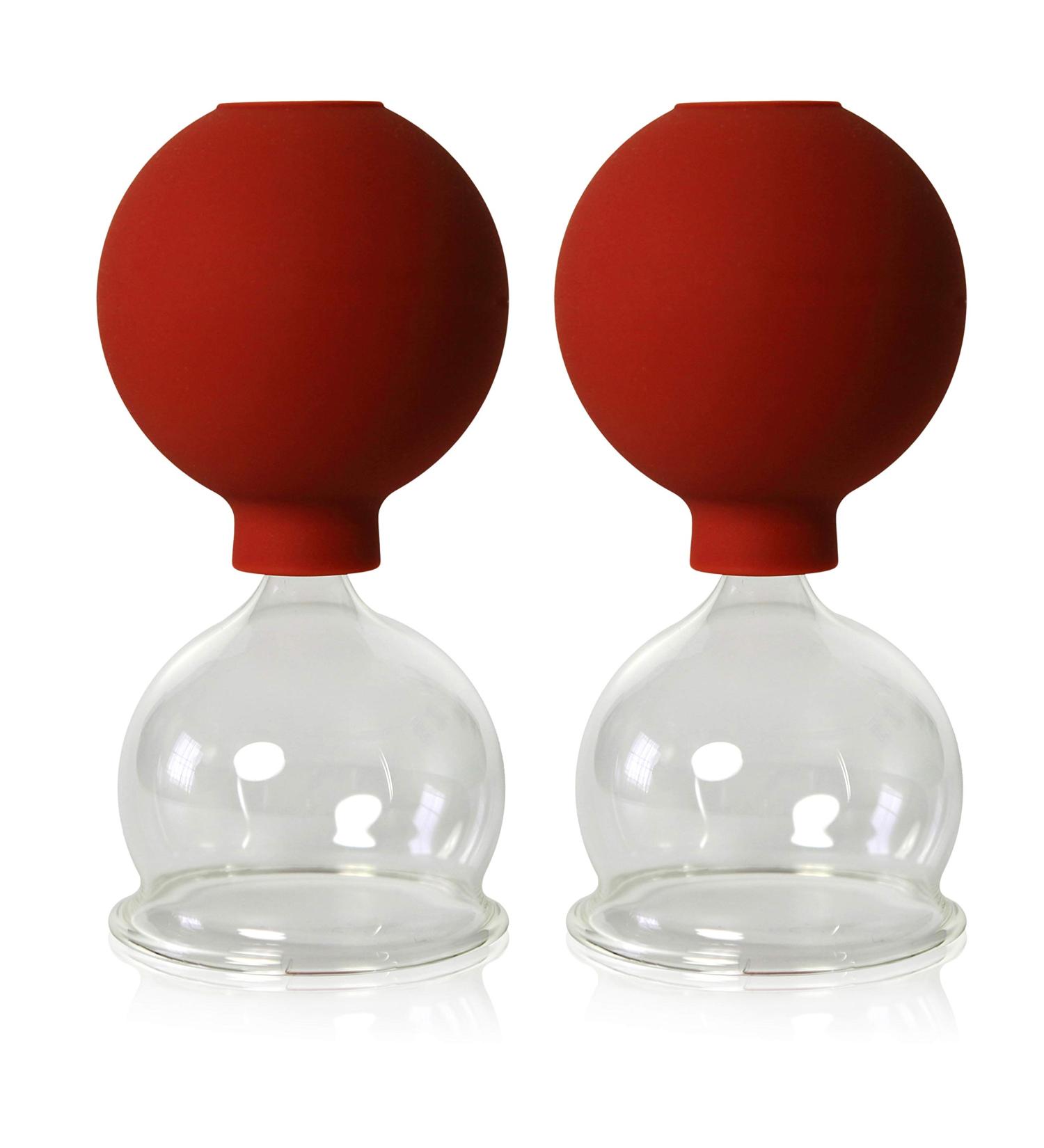 Lauschaer Glass Cupping Glasses Set - 2 Pieces 55mm for Professional Fireless Cupping Therapy - Buy Online on GoSupps.com