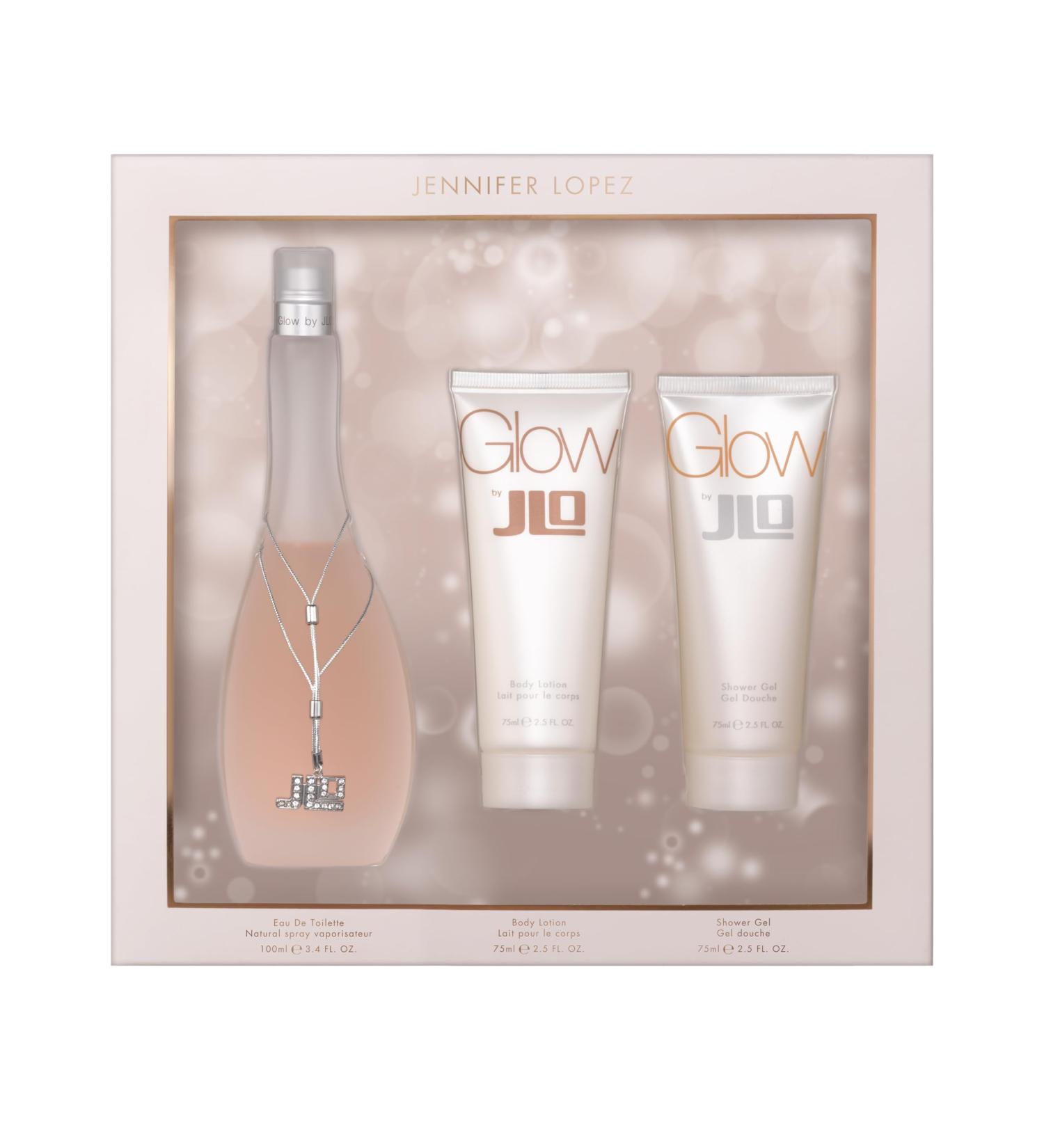 Jennifer Lopez Glow Gift Set | Glow Eau De Toilette 100ml (3.4 fl. oz.) | Glow Shower Gel 75ml (2.5 fl. oz.) | Glow Body Lotion 75ml (2.5 fl. oz.)