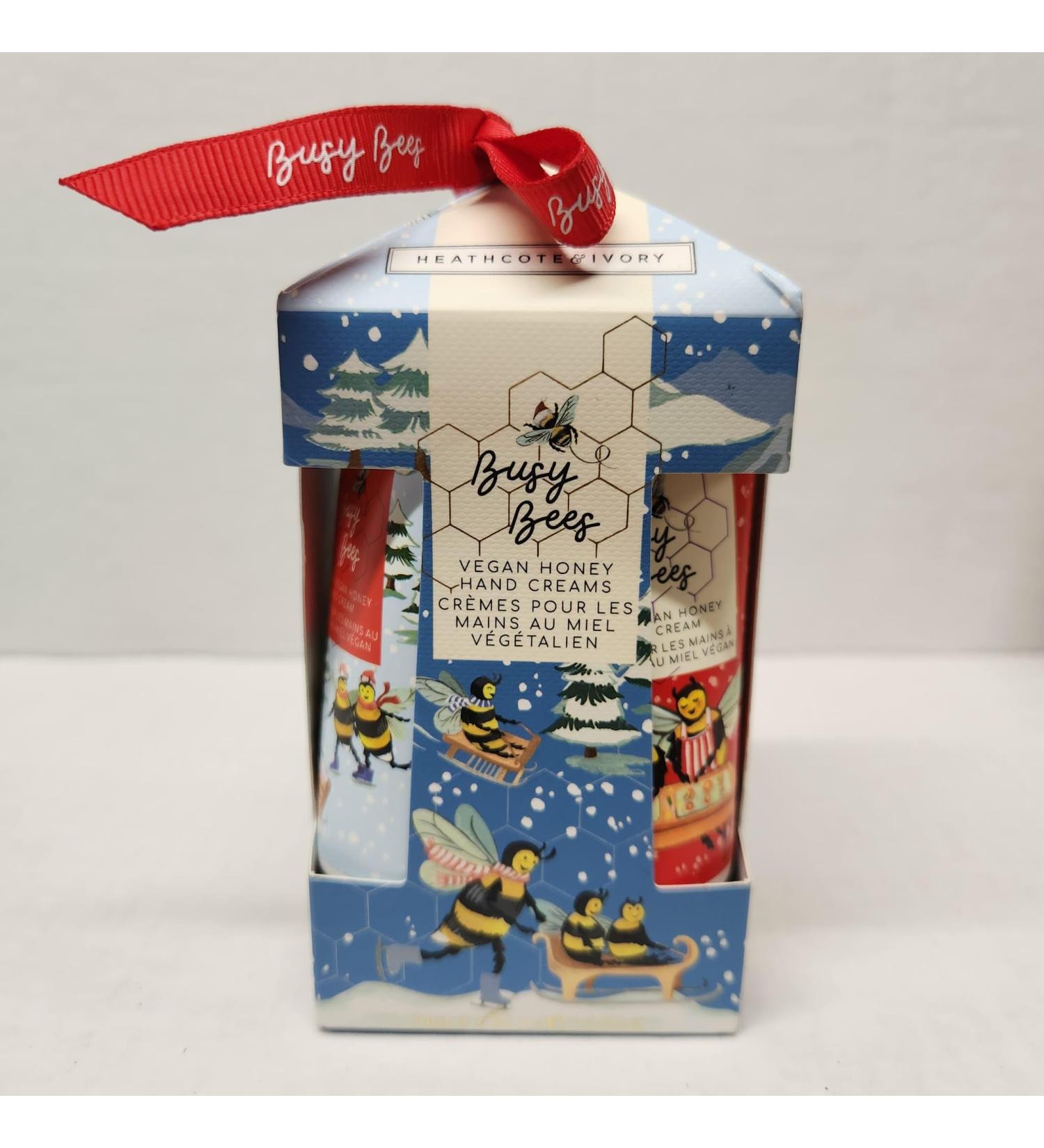 Heathcote & Ivory Busy Bees Winter Holiday Vegan Honey Hand Cream 4pc Set