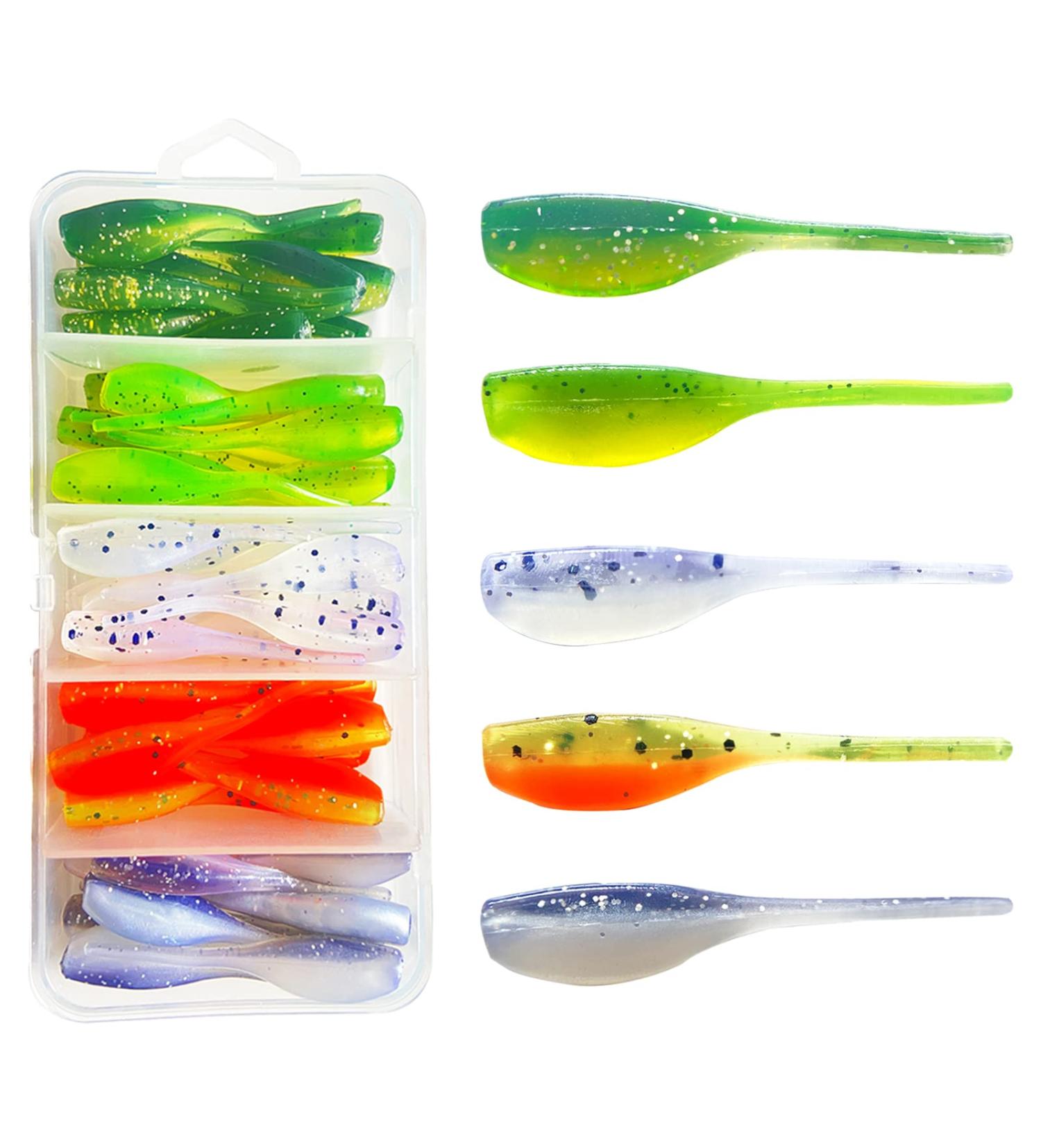 50PCS Crappie Jigs Lure Set - 2 Inch Crappie Bait with Jig Heads Hooks - Fishing Lures for Crappie - 50PCS Crappie Lures - Buy Online on GoSupps.com
