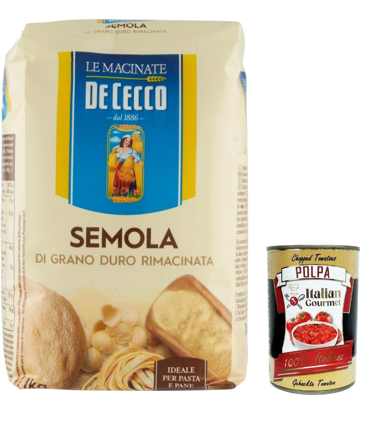  Italian Gourmet E.R. Lot de 3 semoules de bl dur De Cecco - Remilled durum wheat semolina + pulp Italian Gourmet - 400 g - Buy Online on GoSupps.com