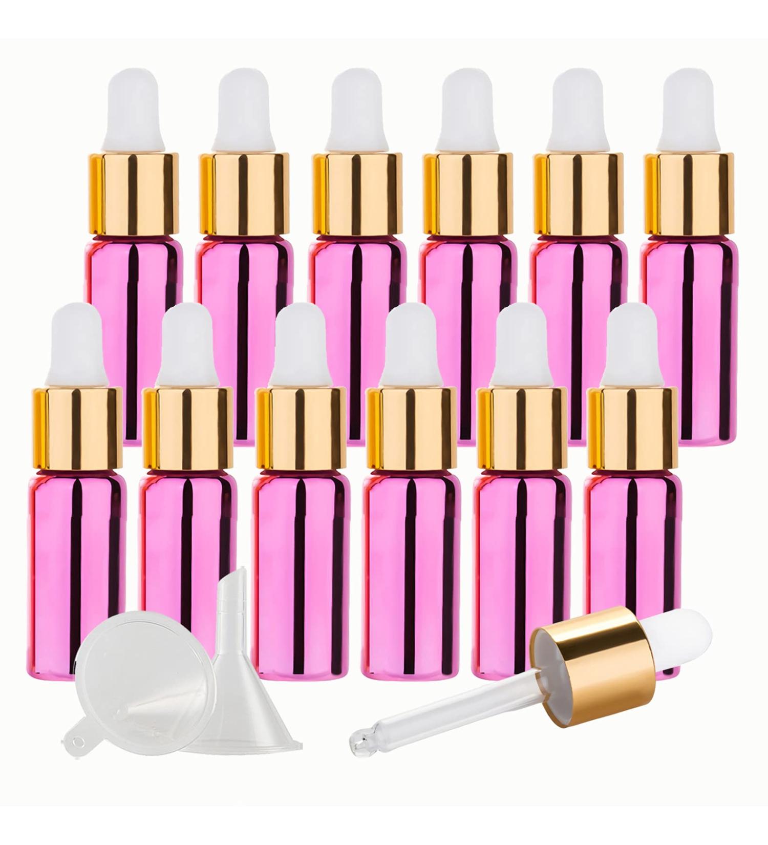 Buy Tianzd 24-Pack 5ml Chrome Pink Drip Bottles with Glass Pipettes | Perfect for Perfume & Essential Oils - International Shipping - Buy Online on GoSupps.com
