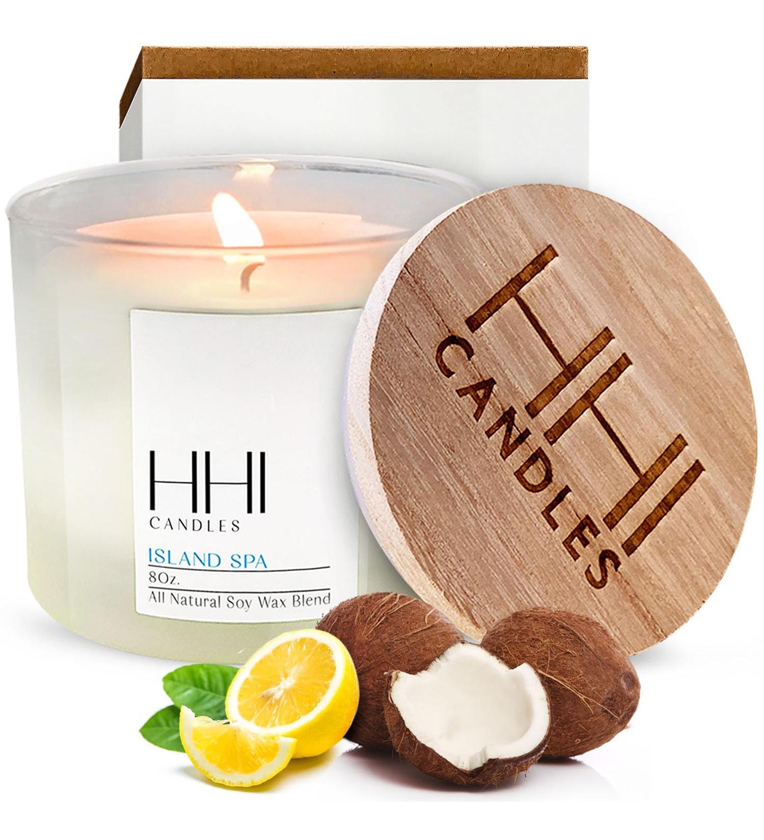 All-Natural Island Spa Candle | Eucalyptus & Citrus Scented | Large 8oz Relaxation Candle | Long Burn Time | HHI Candles - Buy Online on GoSupps.com