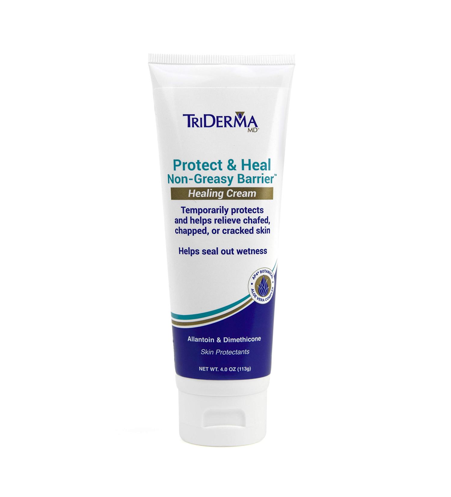 TriDerma Protect & Heal Non-Greasy Moisture Barrier Healing Cream 4oz - Incontinence & Fragile Skin Care with Allantoin & Dimethicone - Buy Online on GoSupps.com