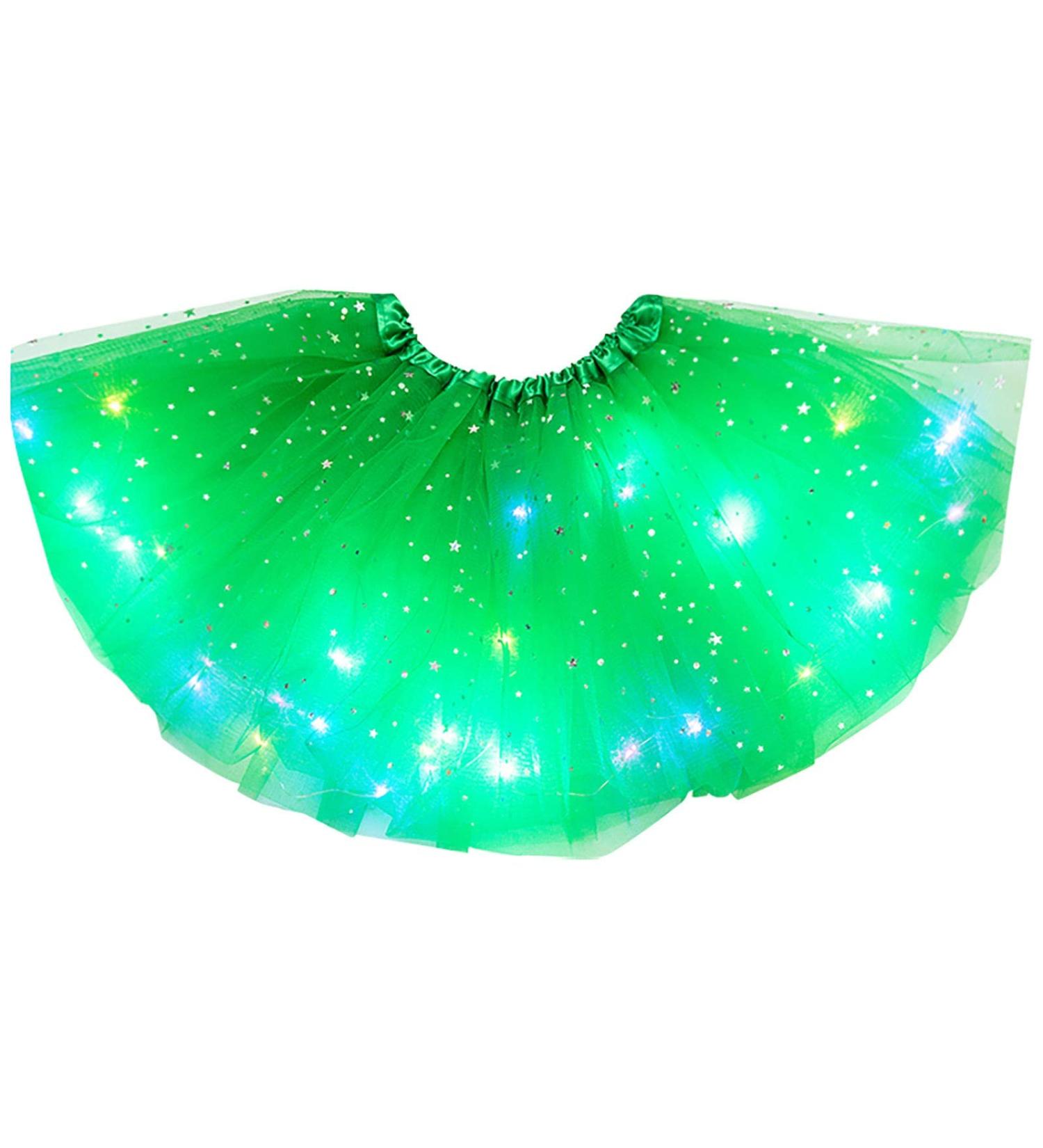 Tutu Skirt for Women | 3-Layer Tulle Ballet Costume | Perfect for Carnival & Halloween | Ladies Rock Roll Skirt in Red White & Green - Buy Online on GoSupps.com
