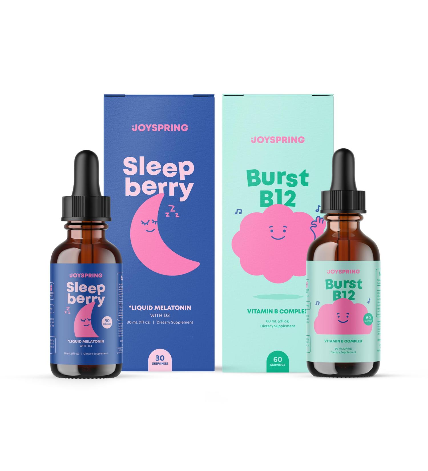 JoySpring Bundle - SleepBerry and Vitamin B Complex Liquid for Kids - Buy Online on GoSupps.com