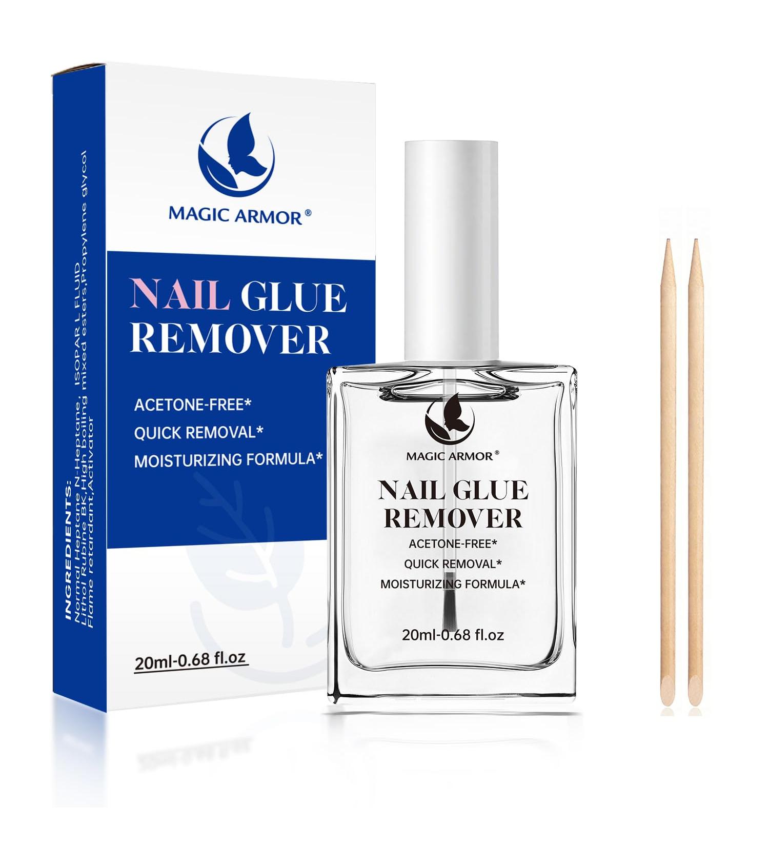 MAGIC ARMOR Dissolvant de colle ongles 20 ml pour l'application du pinceau Dissolvant de colle sans ac tone pour colle ongles et faux ongles D collage rapide et doux des ongles adh sifs et - Buy Online on GoSupps.com