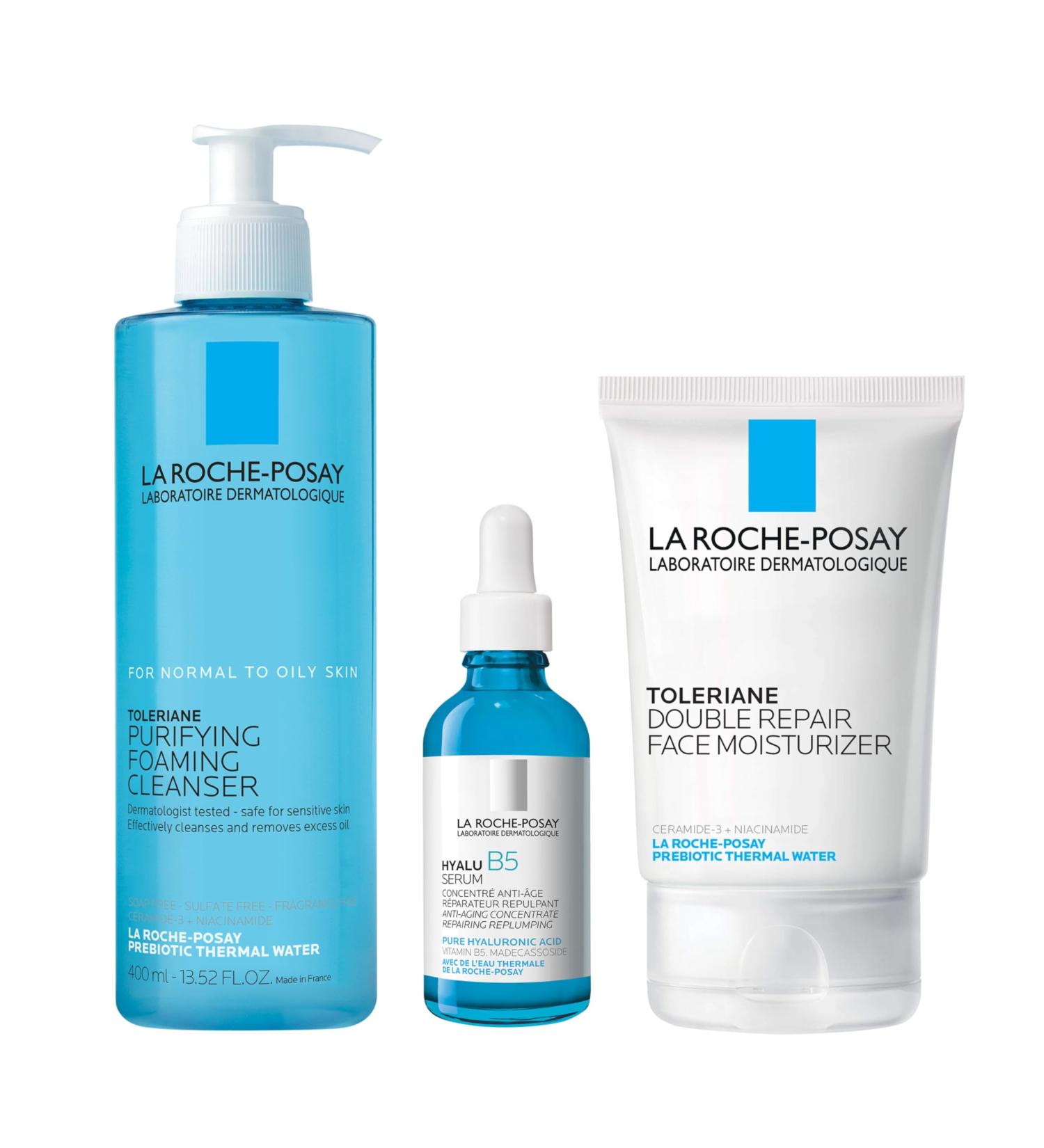 La Roche-Posay Toleriane Double Repair Face Moisturizer Daily Moisturizer Face Cream with Ceramide & Niacinamide for All Skin Types Immediate Comfort & Long Lasting Hydration Fragrance Free 18.59 Fl Oz (with Full Cleanse  - Buy Online on GoSupps.com