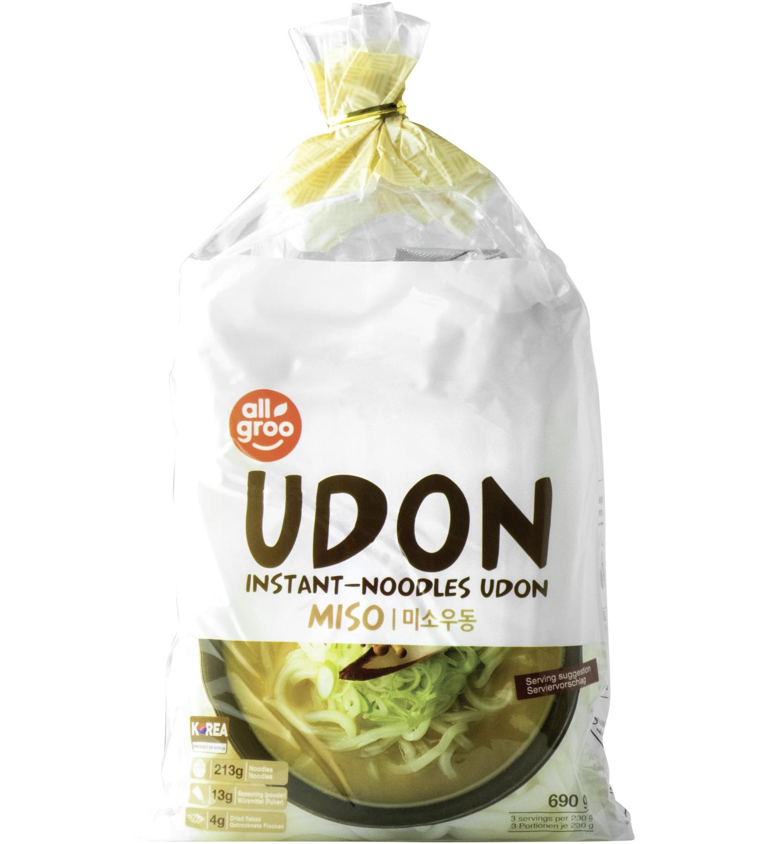 Allgro Udon Instant Noodles - Spicy Miso Udon Soup | Quick 3-Portion Pack - 690g - Buy Online on GoSupps.com