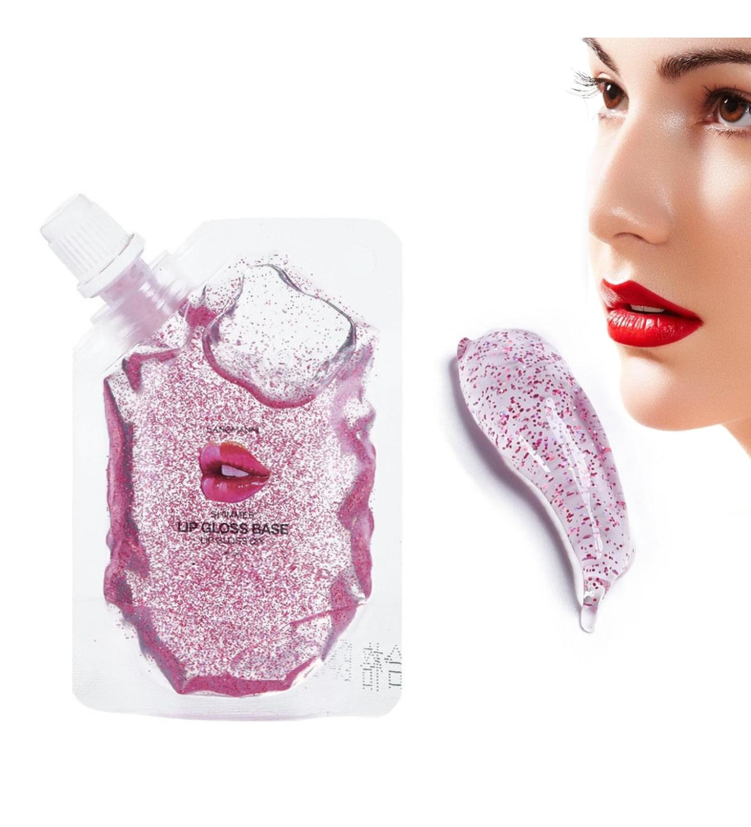 Transparent Lip Gloss Lip Gloss Base Gel Transparent Lip Gloss Base Basis Lip Makeup Primer Lip Gloss Base Diy Lip Glow Lip Gloss DIY Handmade Lip Gloss (Pink 100ML) - Buy Online on GoSupps.com