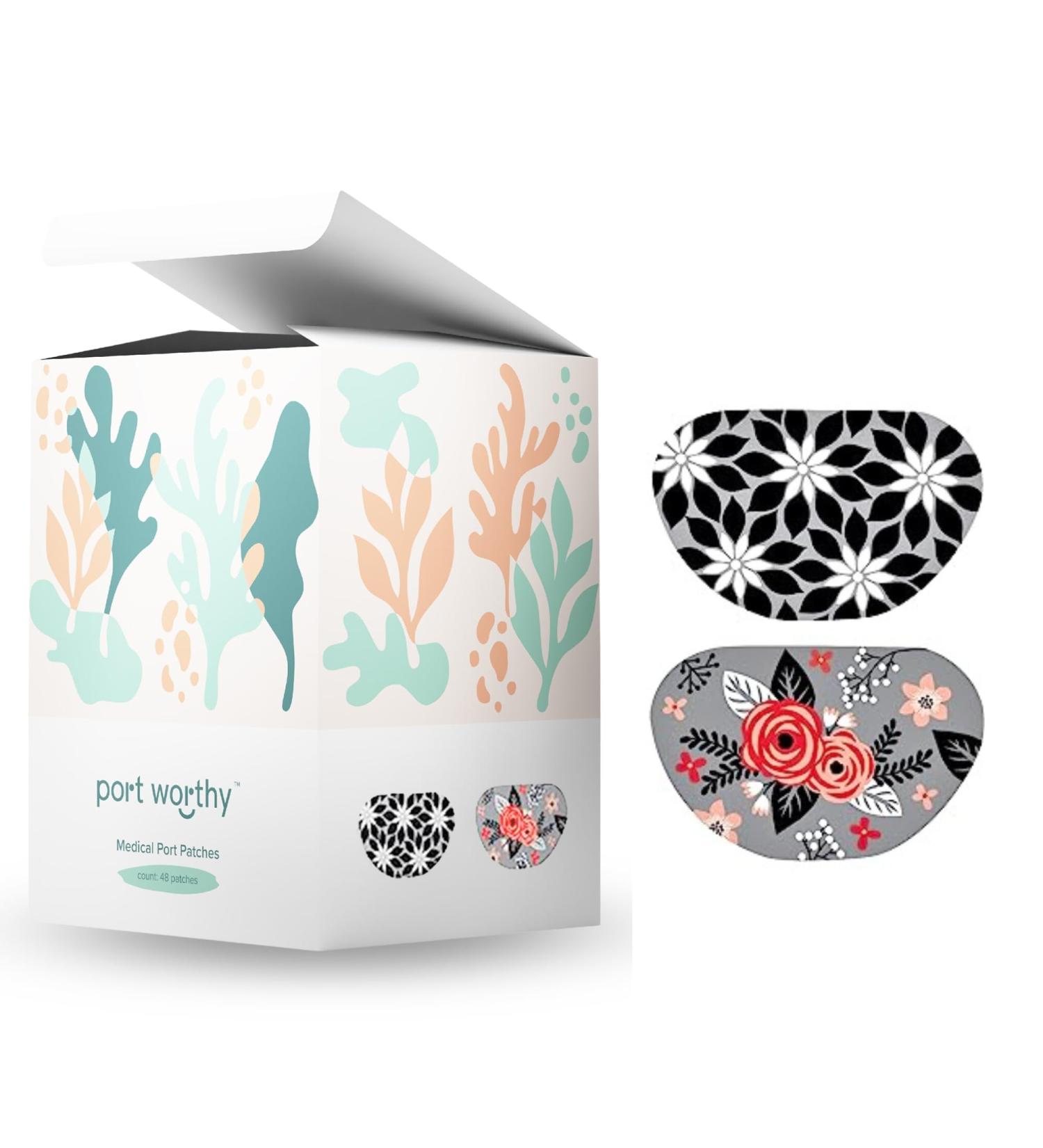 Flower Power Port Cover Patches - Innovative Adhesive Technology | Breathable & Gentle Fabric - 48 Patches per Box for Port Treatment - Buy Online on GoSupps.com