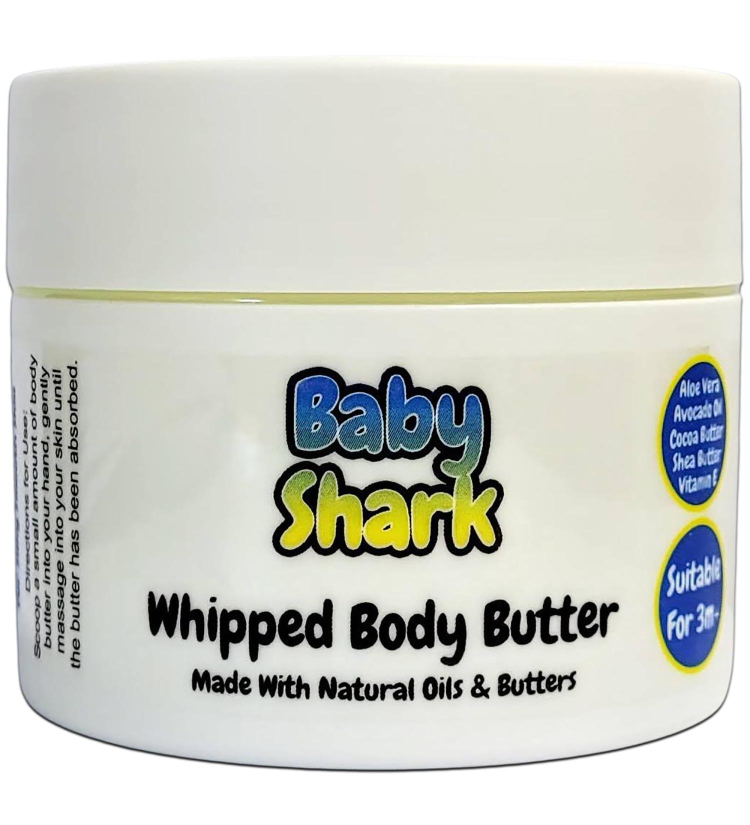 Baby Shark Whipped Body Butter - 150g - Natural Oils and Butters - Fruity Scent - Vegan Friendly - Puddle of Wax - Made in the UK - Buy Online on GoSupps.com