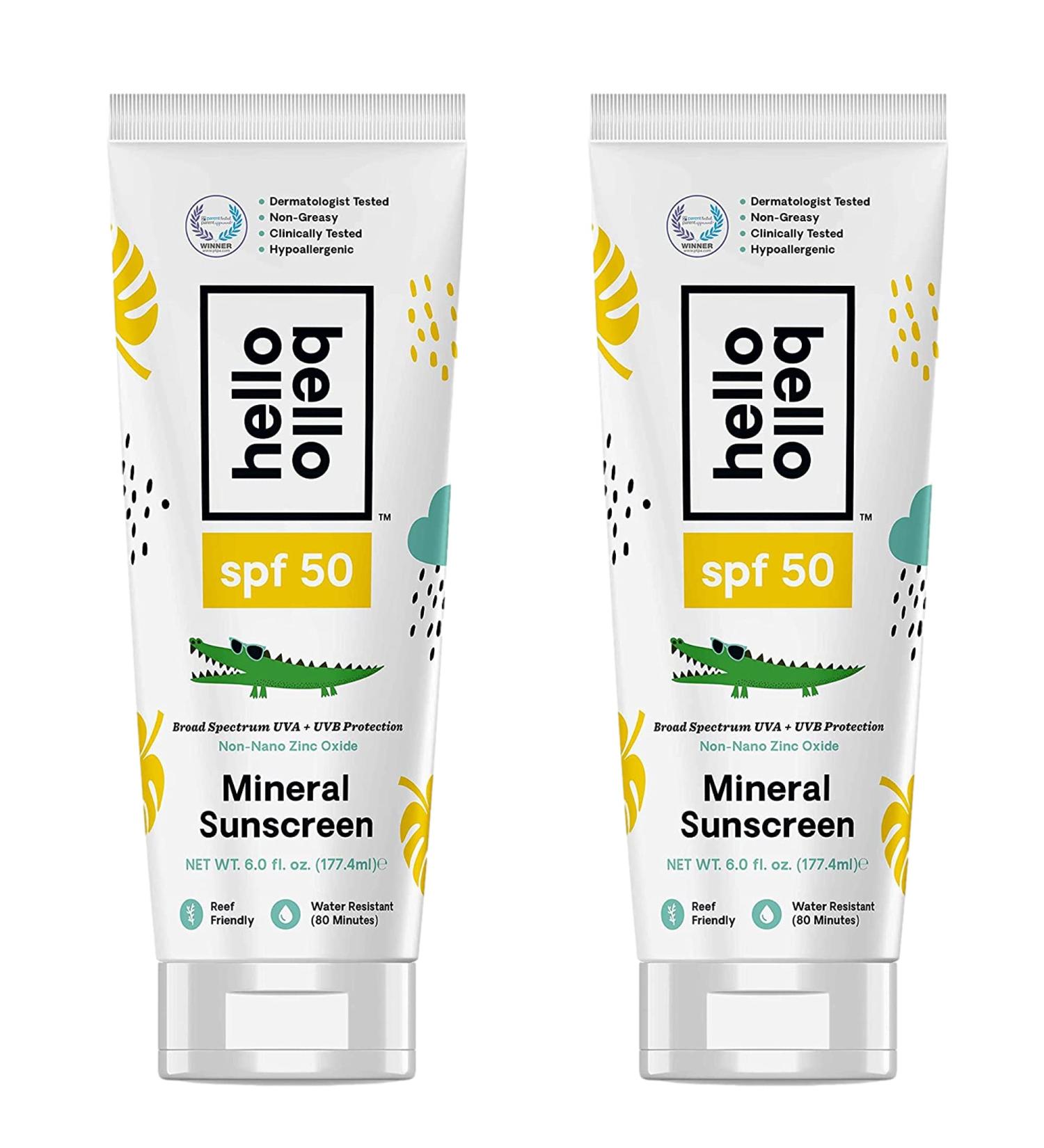 Hello Bello Sunscreen Mineral Lotion - 30 SPF Broad Spectrum UVA/UVB Protection - 3 Fl Oz (Pack of 2) - Buy Online on GoSupps.com