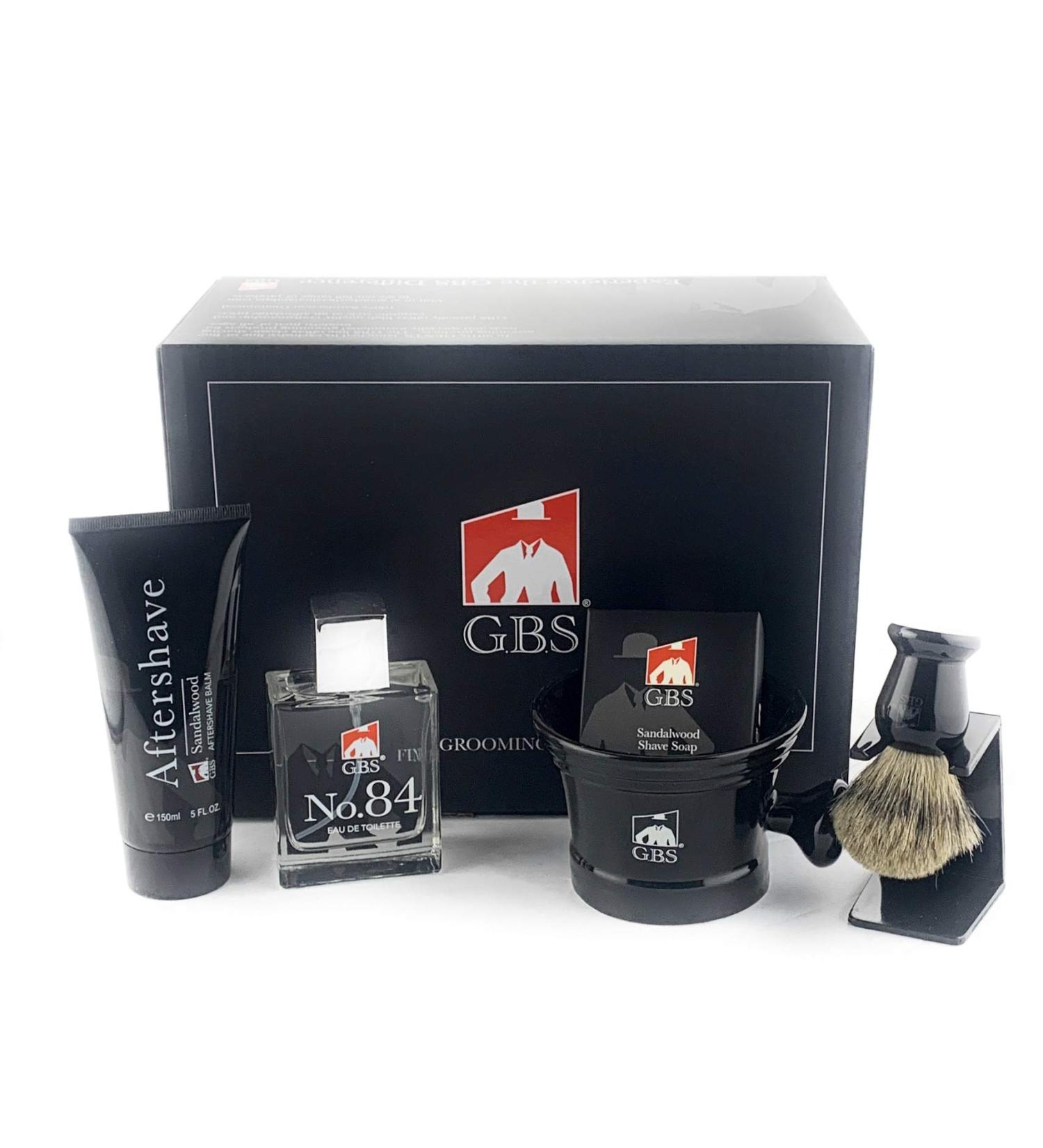 G.B.S Men s Wet Grooming Shaving Set | Luxury Gift Box Ceramic Mug Brush Stand & Sandalwood Aftershave | International Shipping Available - Buy Online on GoSupps.com