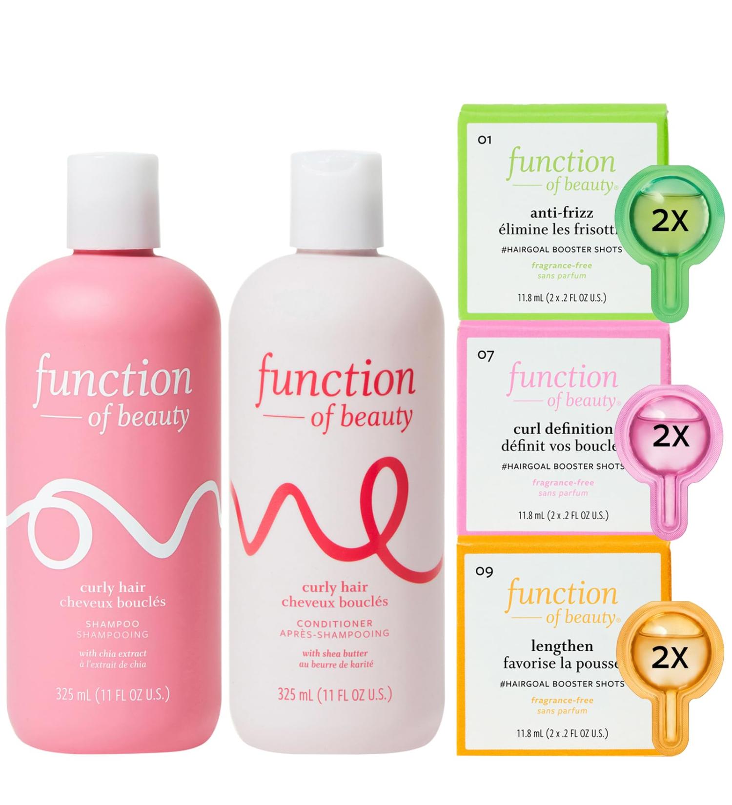 Function of Beauty Curly Hair Shampoo & Conditioner Set - Sulfate-Free Anti-Frizz & Curl Definition - 11 oz Each | Lengthen & Moisturize Natural Curls - Buy Online on GoSupps.com