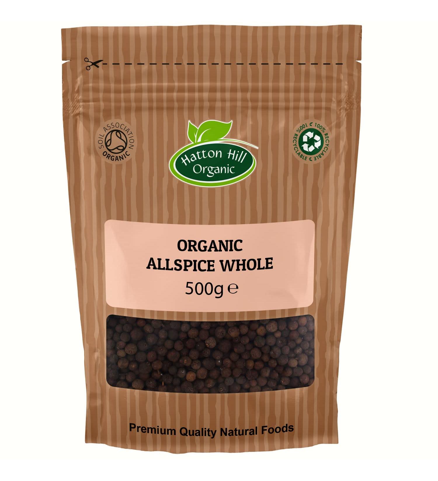 Organic Whole Allspice (Pimento) 500g by Hatton Hill Organic - Free UK Delivery