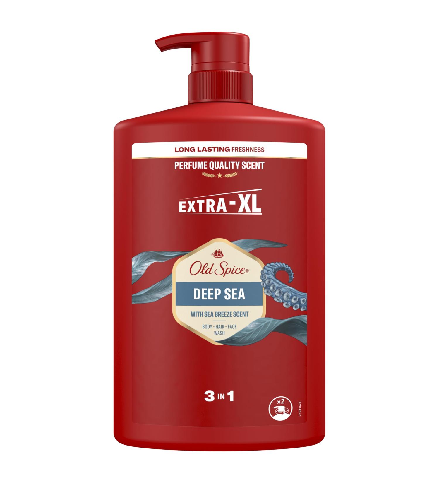 Procter Gamble Old Spice Deep Sea 3in1 shower gel & shampoo for men 1 l longlasting fresh scent in perfume quality for hair and face - Buy Online on GoSupps.com