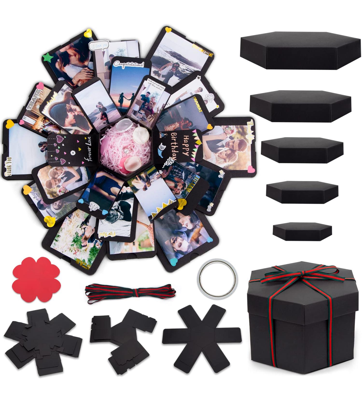 Koogel Explosion Gift Box - Handmade Surprise Photo Album for Anniversary, Birthday, Wedding - DIY Scrapbooking Accessories Included - Buy Online on GoSupps.com