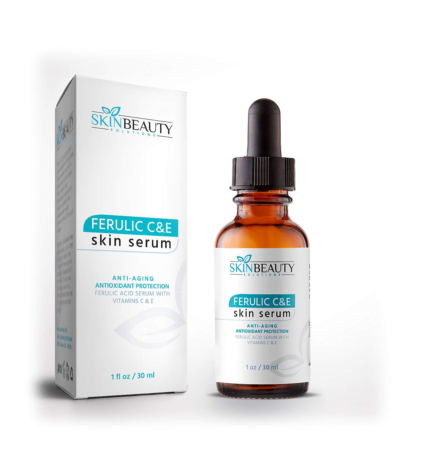 (1 oz/ 30 ml) Ferulic Acid CE with Vitamin C+E Skin Serum- Wrinkles Anti-Aging Sun Damaged Skin & More (C+E Ferulic Combination Antioxidant Treatment