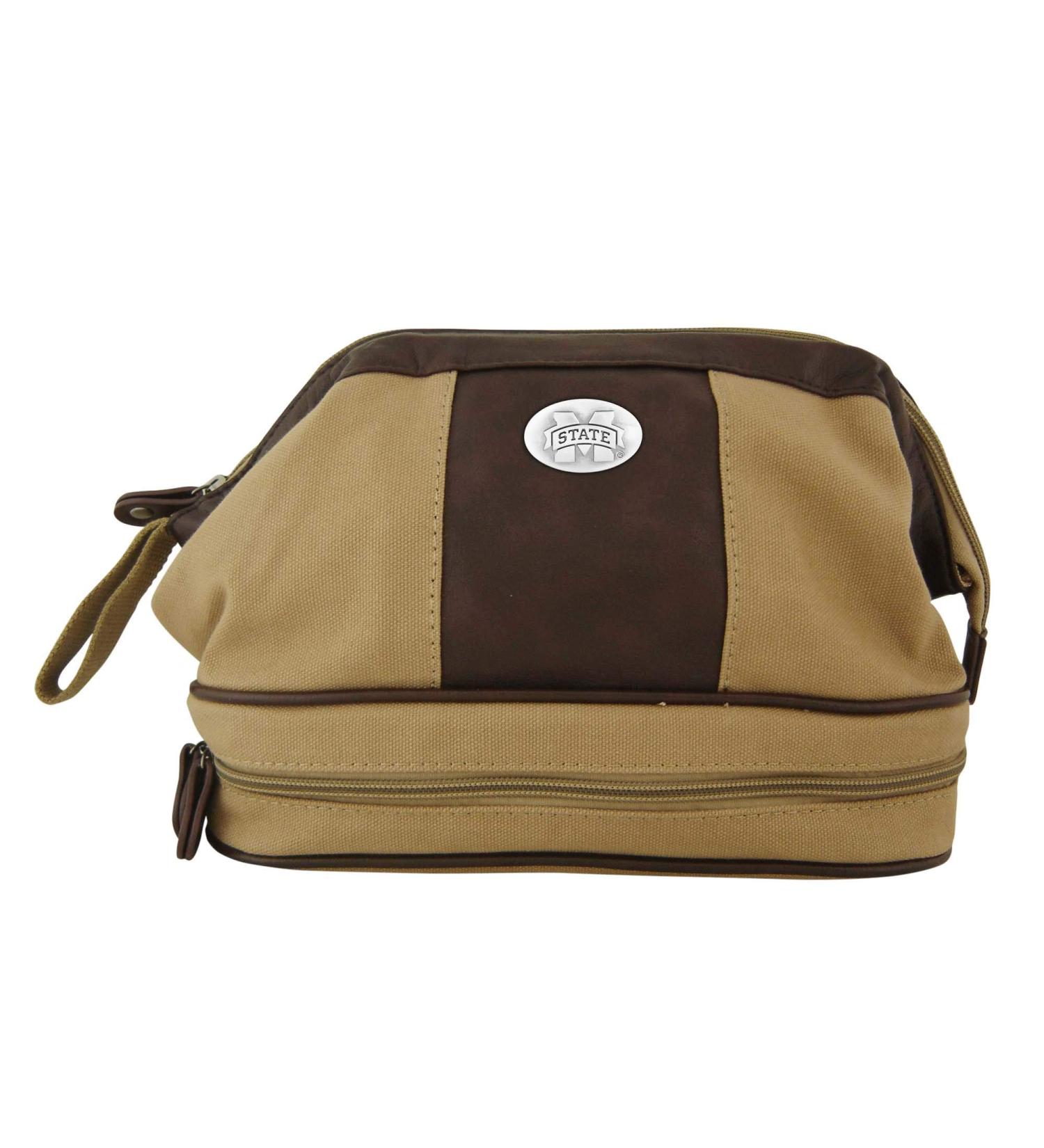 NCAA Mississippi State Bulldogs Men's Canvas Concho Toiletry Bag - Khaki - One Size - Buy Online on GoSupps.com