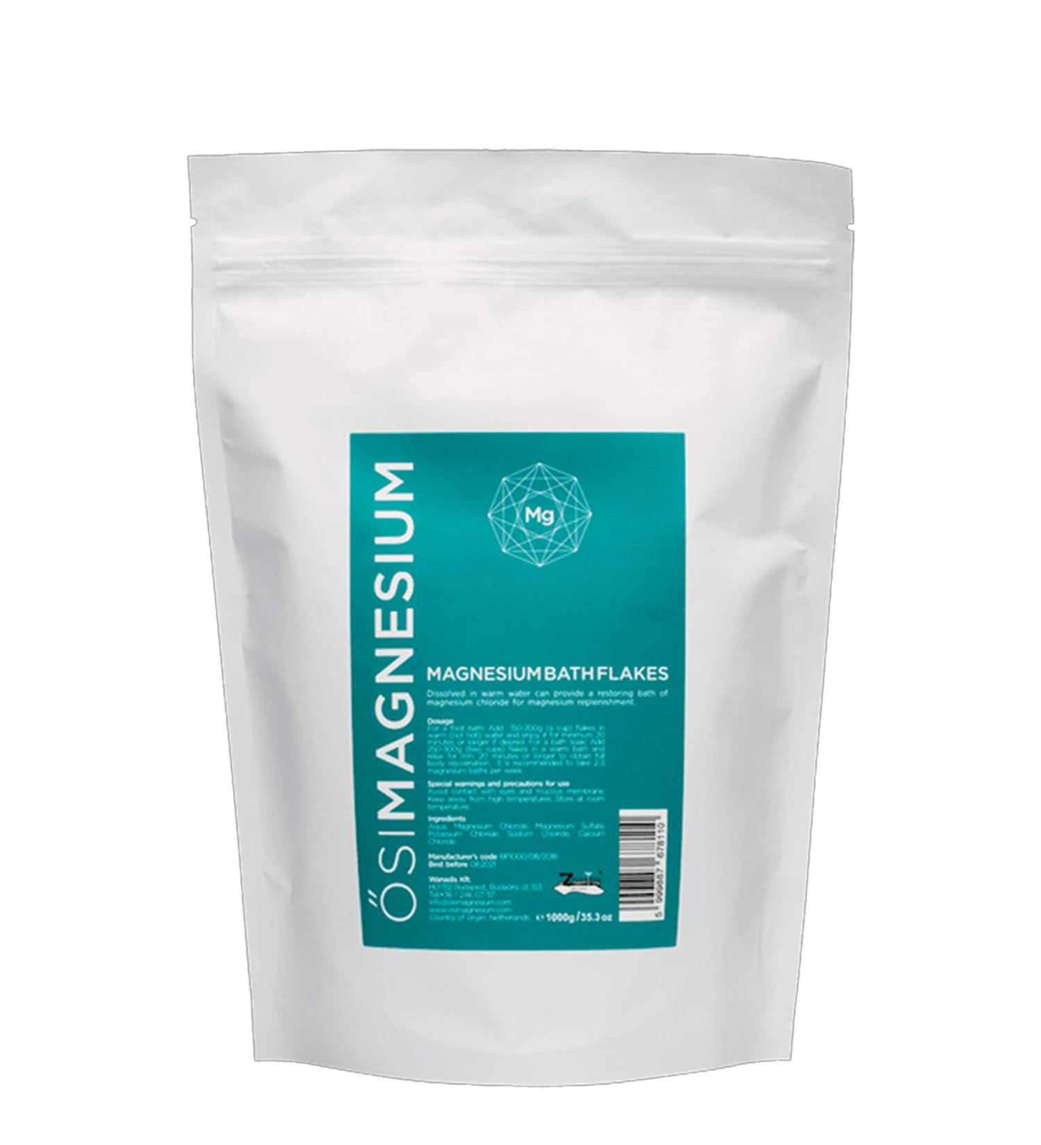 SIMAGNESIUM Bath Flakes 1kg (32.2 Ounce) - Pure Magnesium Chloride for Relaxation and Muscle Recovery - Buy Online on GoSupps.com