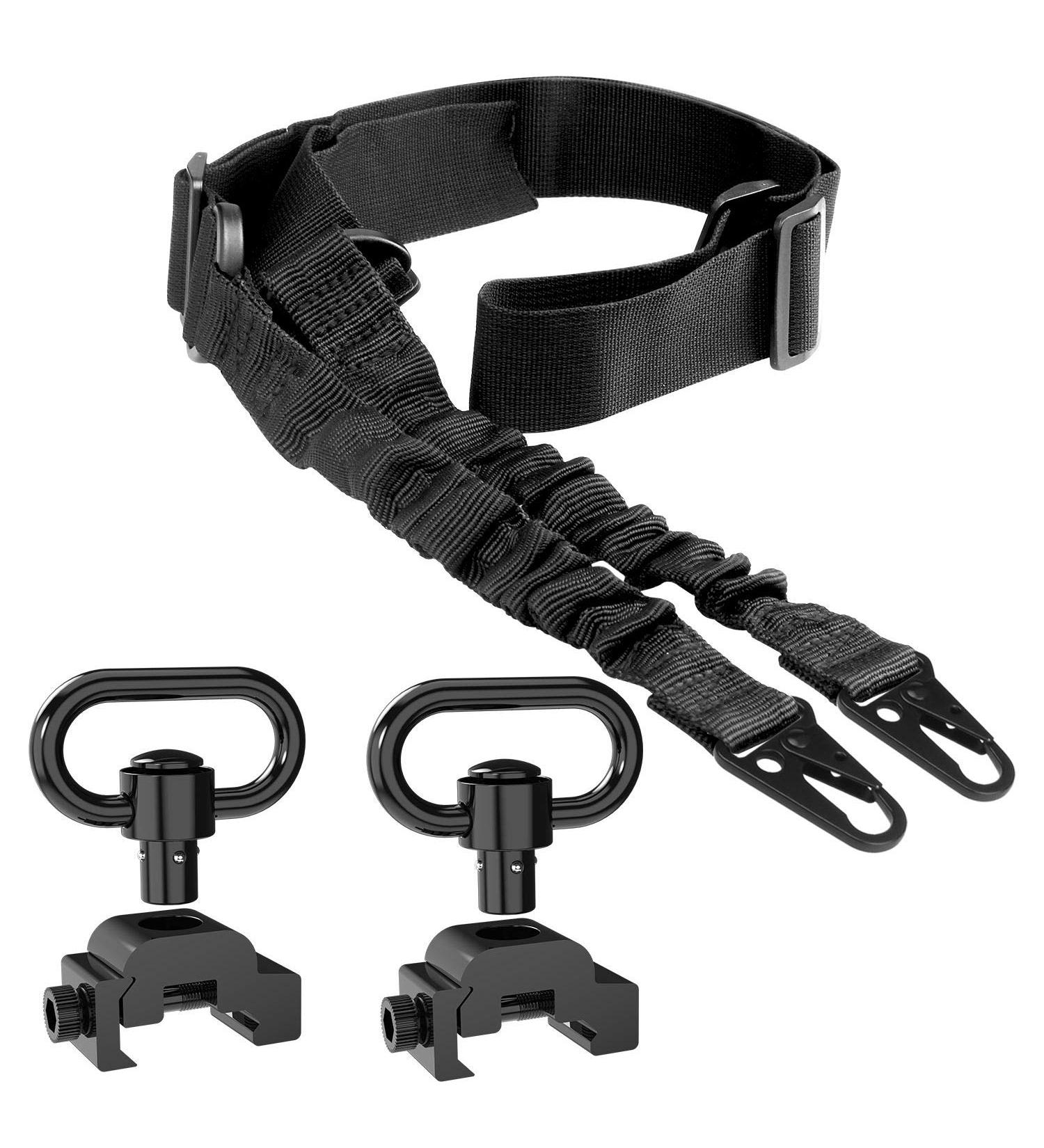 2 Point Rifle Sling Quick Adjust with QD Swivels | Push Button Release | Picatinny/Weaver Rail Mount - Buy Online on GoSupps.com
