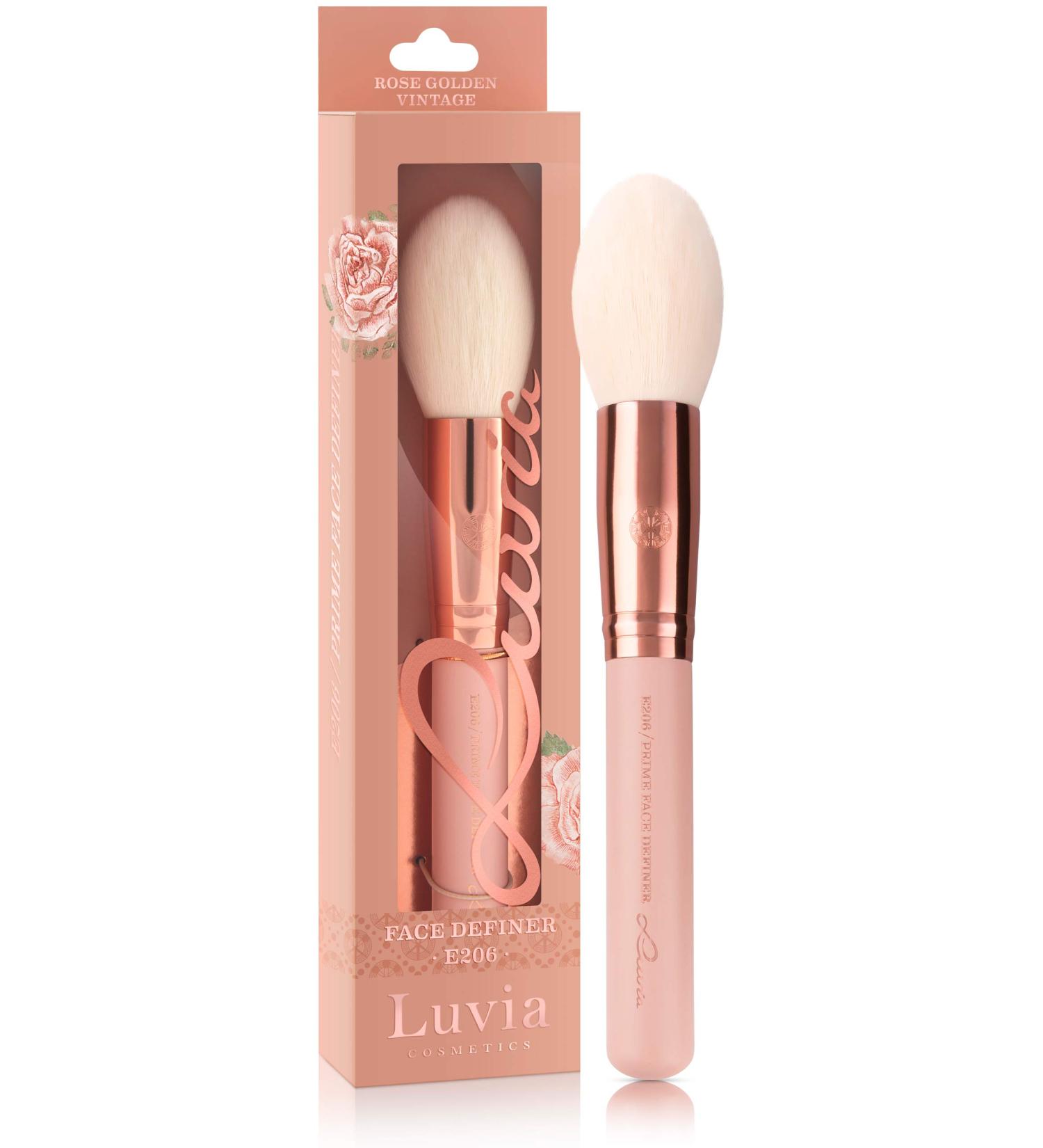 Luvia E206 Cone-Shaped Powder Brush | Vegan Essentials Face Definer in Nude/Ros gold | Premium Makeup Brush for Flawless Finish - Buy Online on GoSupps.com