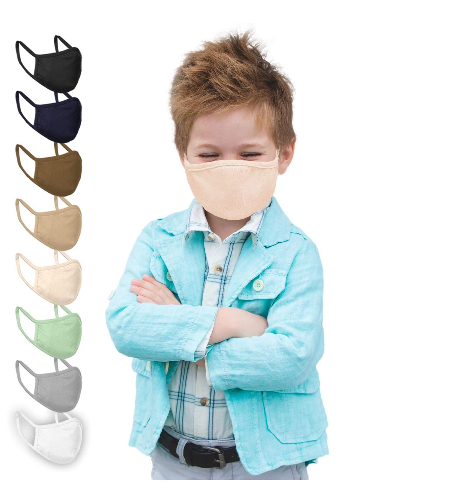 JAGO Kids Facial Mask 10 Pack | Pure Cotton Breathable Filter Compartment | Ages 3-8 | Colorful & Comfort Fit | Oral Nose Protection - Pink - Buy Online on GoSupps.com