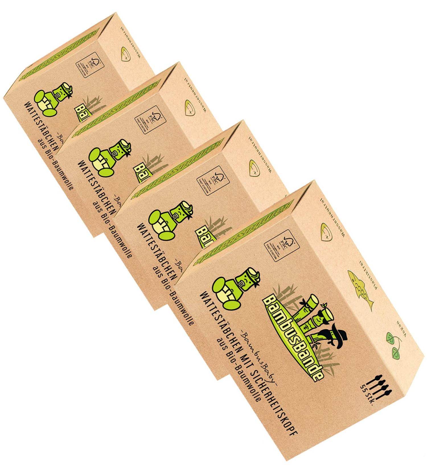 Bamboo Gang Baby Cotton Swabs - 220 Eco-Friendly Biodegradable Ear Sticks with Safety Head | Sustainable Bamboo & Cotton Alternative to Plastic - Buy Online on GoSupps.com