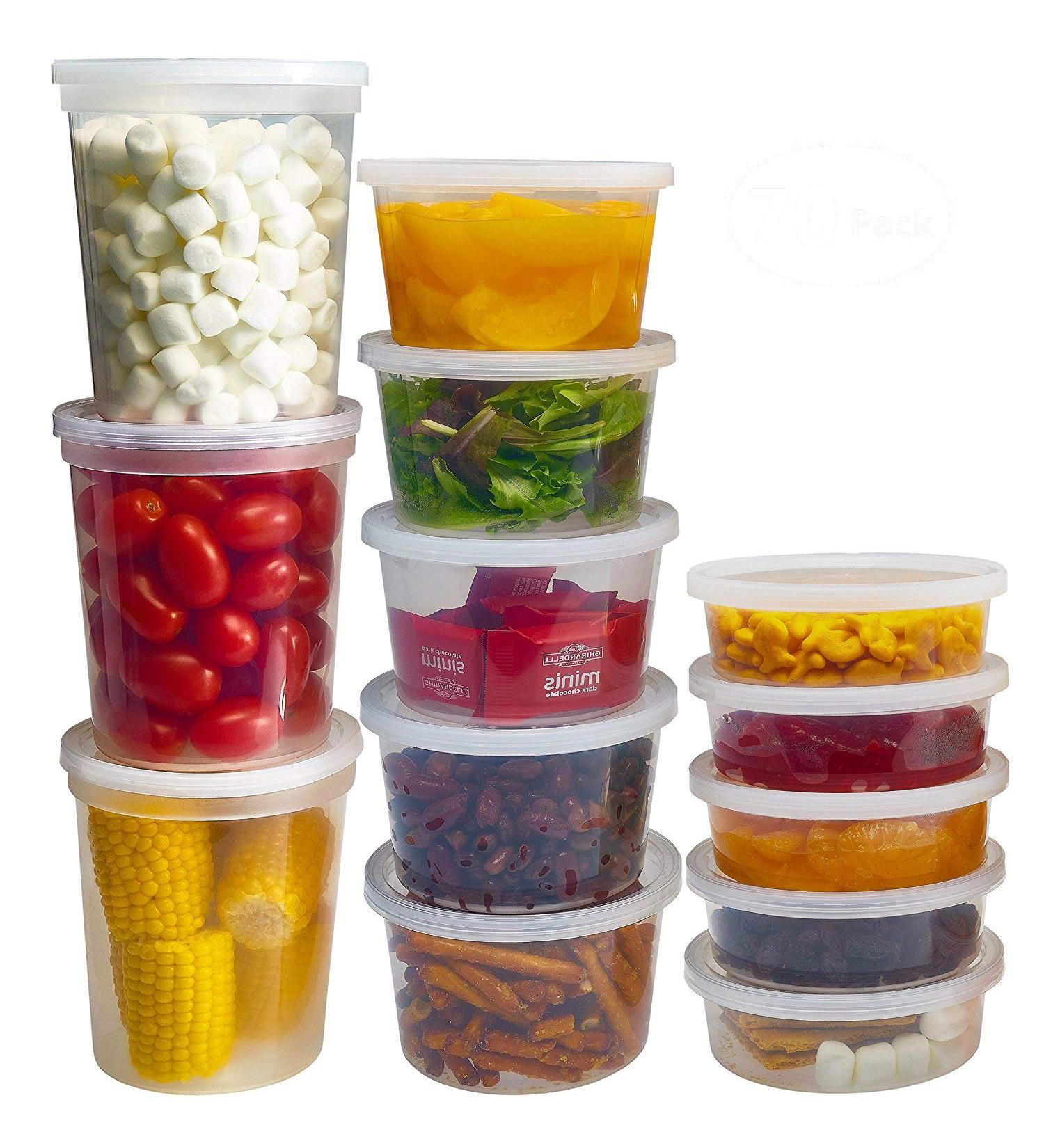 DuraHome Food Storage Containers with Lids - 44 Sets BPA-Free Leakproof Deli Cups Combo Pack - Freezer Safe, Microwavable, Airtight Clear Takeout Containers - 8oz, 16oz, 32oz Mixed Sizes - Buy Online on GoSupps.com