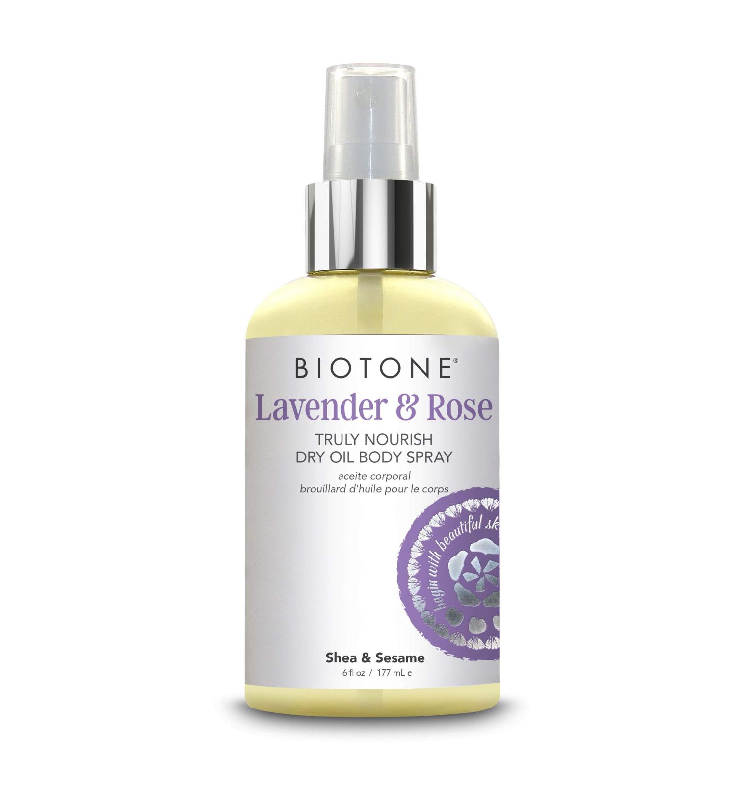 Biotone Truly Nourish Dry Oil Body Spray - Deep Moisturizing Shea Butter & Botanicals 6 oz Lavender & Rose - Shop Internationally - Buy Online on GoSupps.com