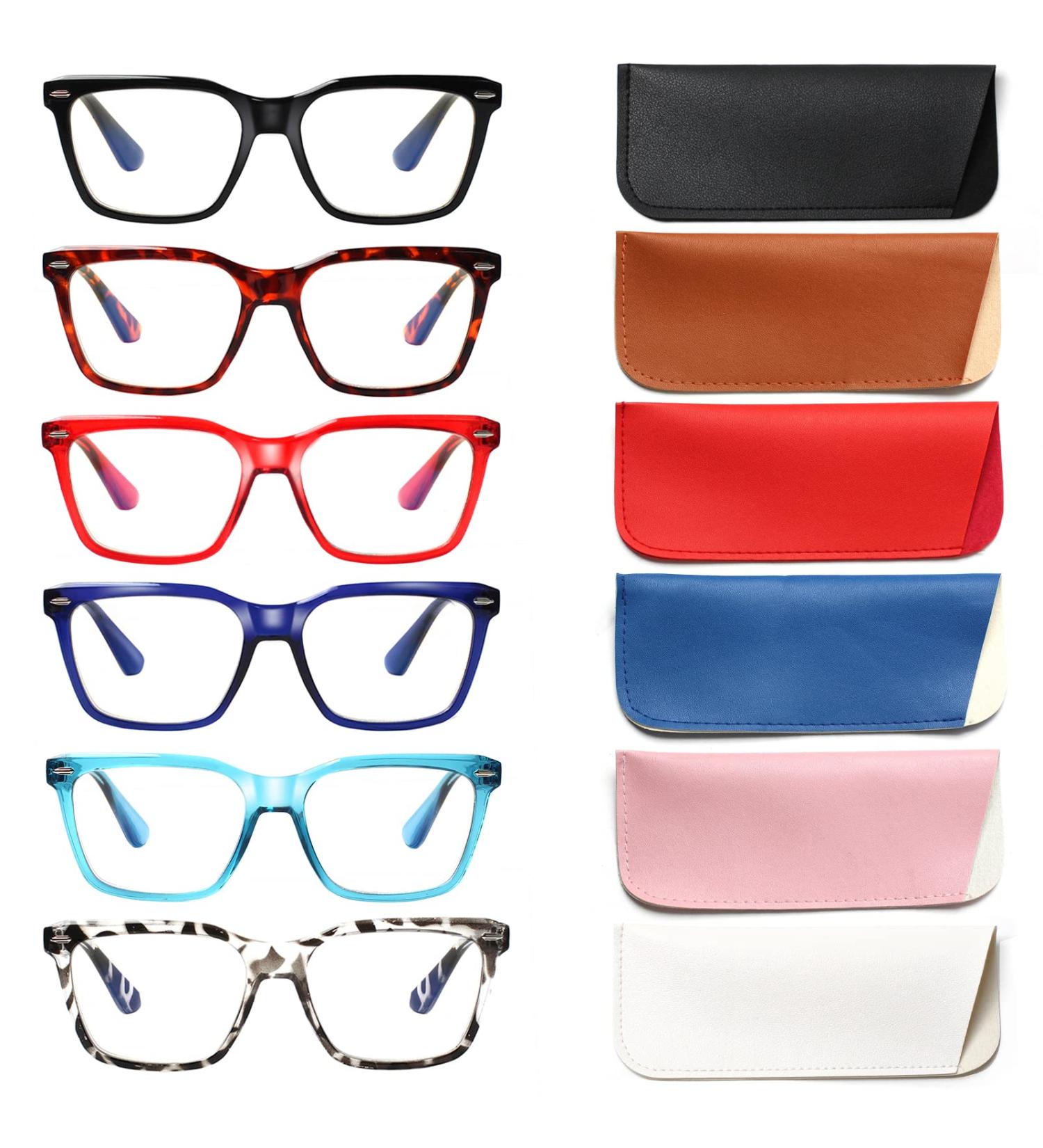 COJWIS 6 Pack Blue Light Filter Reading Glasses for Men & Women - Anti-Tired Gaming & Computer Glasses - Large Frame 2.50x Magnification - 6 Color Mix - Buy Online on GoSupps.com