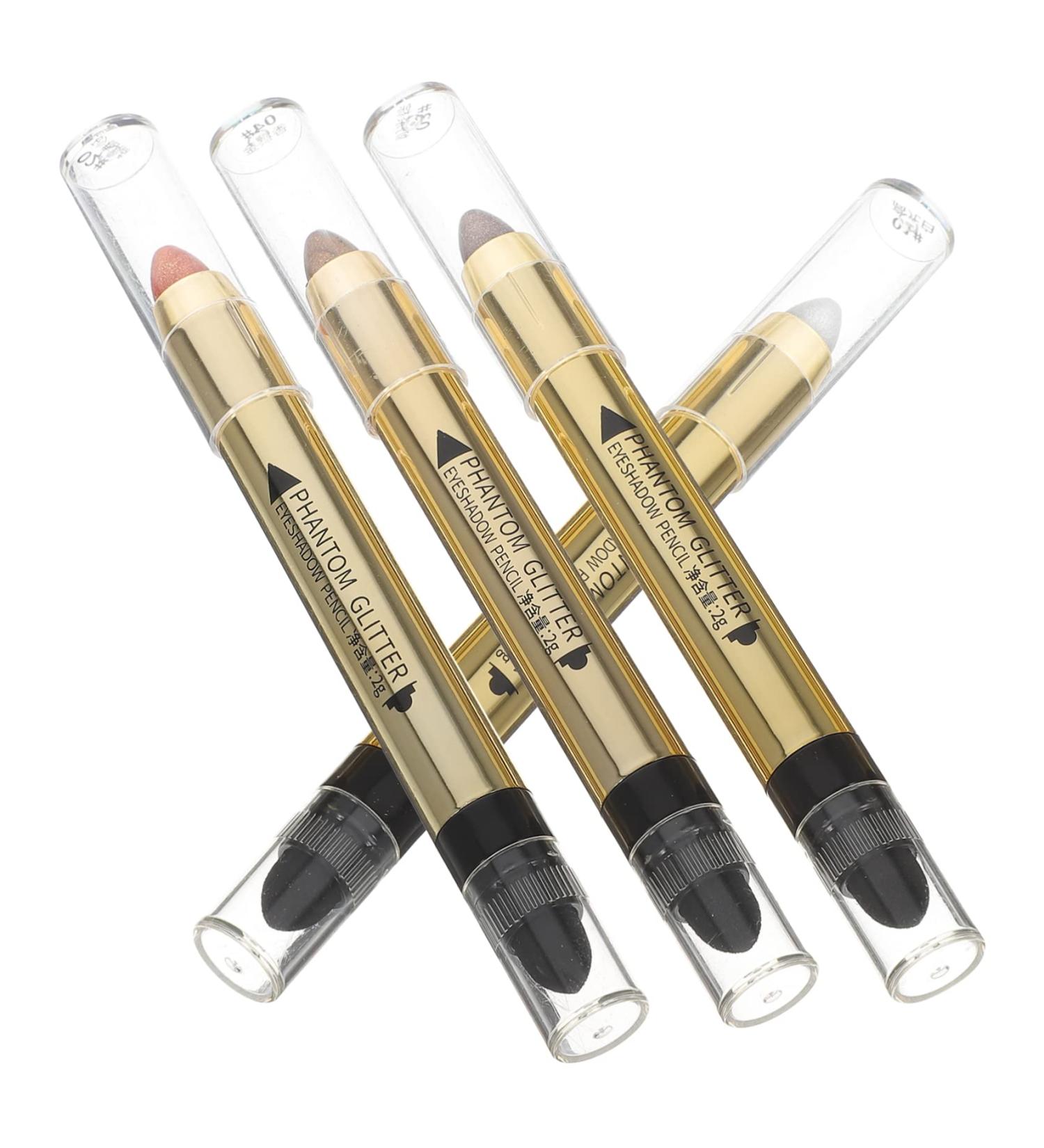 Mikinona Neutral Eyeshadow 4pcs Highlighter Eyeshadow Pencil Glitter Crayons Eye Shadow Makeup Cosmetics Glue Girl - Buy Online on GoSupps.com