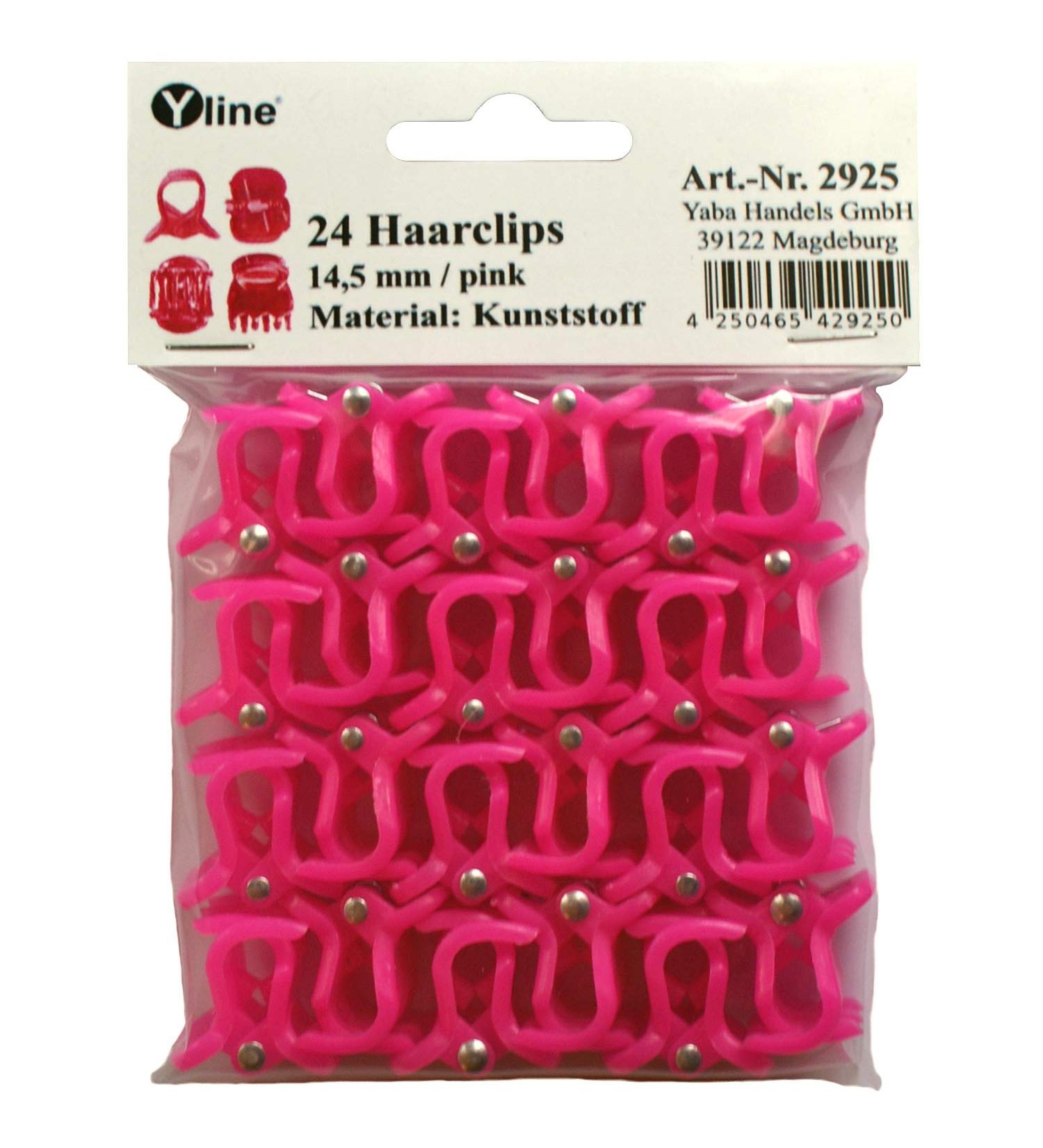 Pack of 24 mini hair clips ponytail clips 14.5 mm pink gripping clips wave rider orchid hair clips 2925