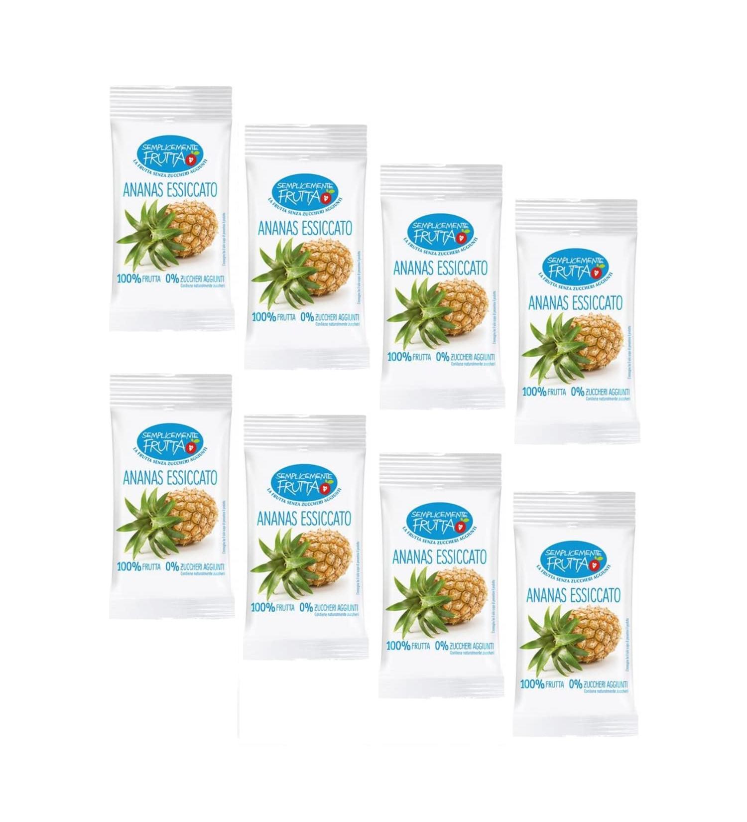 ANTICO CAFFE' NOVECENTO Simply Fruit | 8 bags of dried pineapple | 100% fruit dried pineapple sachets - 8 x 25g | Fruit with no added sugar