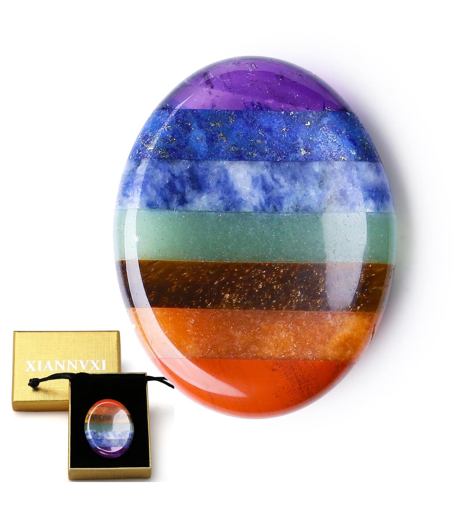 Buy Xiannvxi Chakra Crystals | Healing Thumb Stones for Stress Relief & Meditation | Naturally Polished Oval Pocket Stones - Buy Online on GoSupps.com