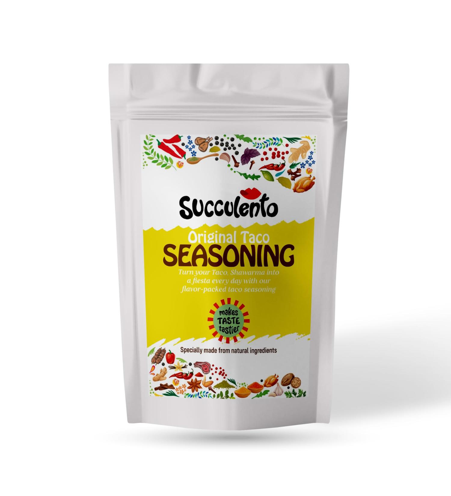 Succulento Original Taco Seasoning - Gourmet Spice for Tacos, Fajitas, Shawarmas - Gluten-Free, No MSG, Spicy Taste of Mexico - Buy Online on GoSupps.com