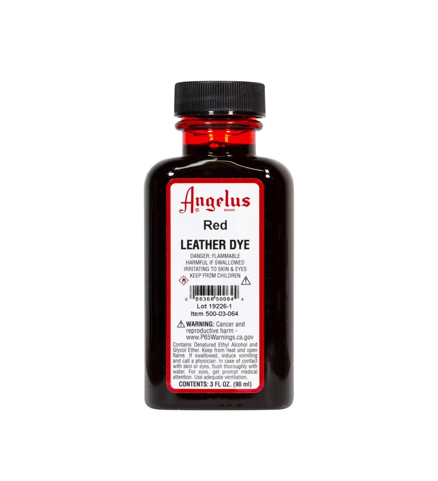 Angelus Leather Dye - 3oz Red - Premium Leather Coloring Solution - Buy Online on GoSupps.com