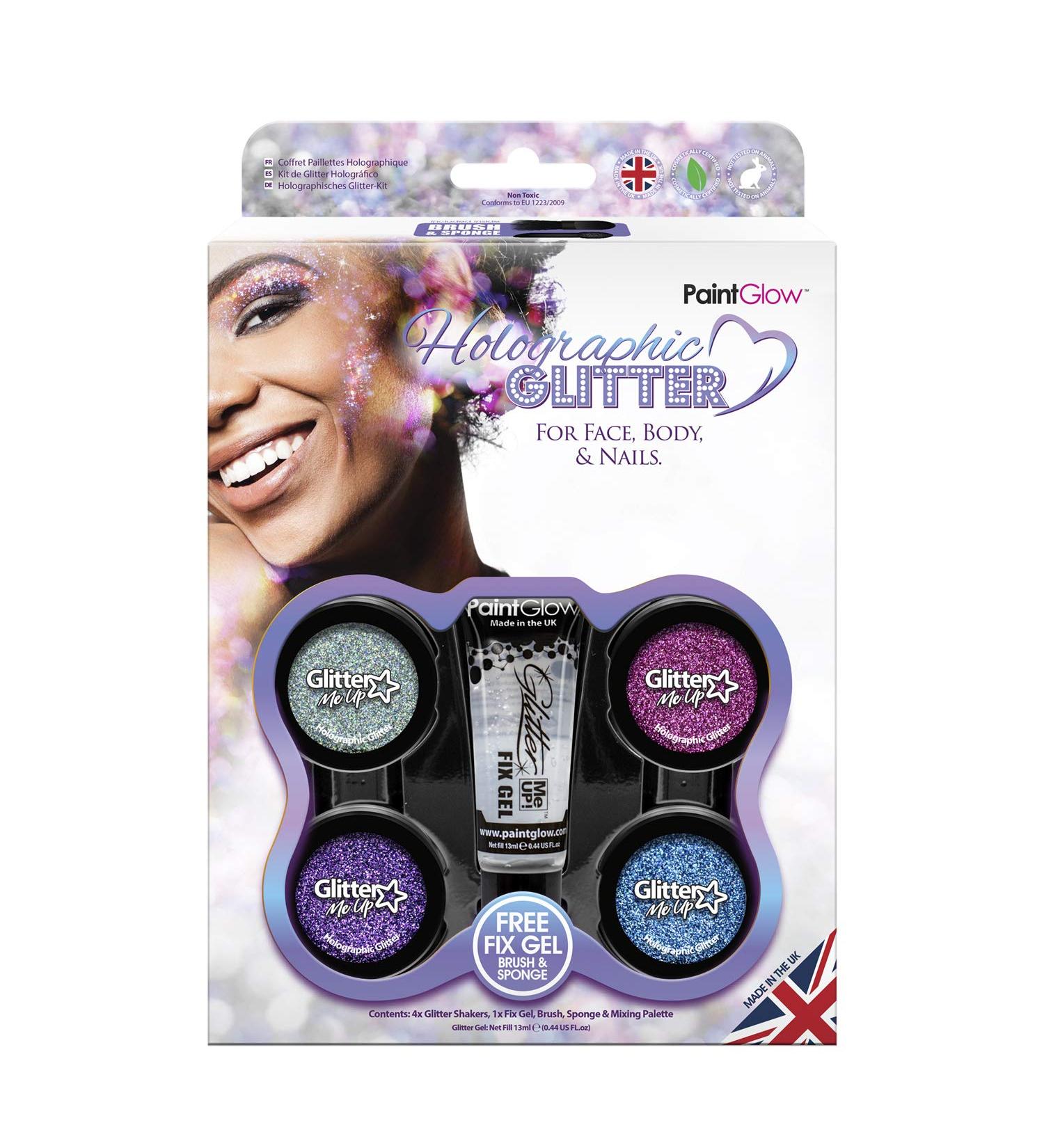 Shop Paintglow Holographic Cosmetic Glitter Shaker Boxset - Festival Ready Glitter Gel for Stunning Looks | International Shipping Available - Buy Online on GoSupps.com